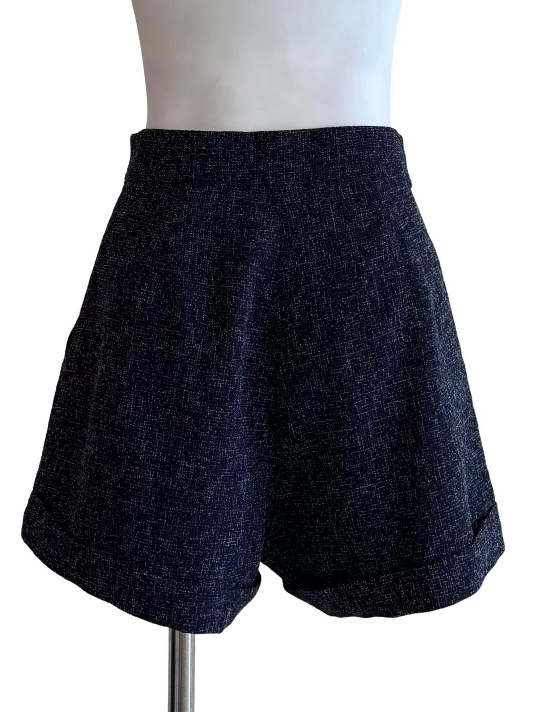 Midnight Blue Tweed Shorts