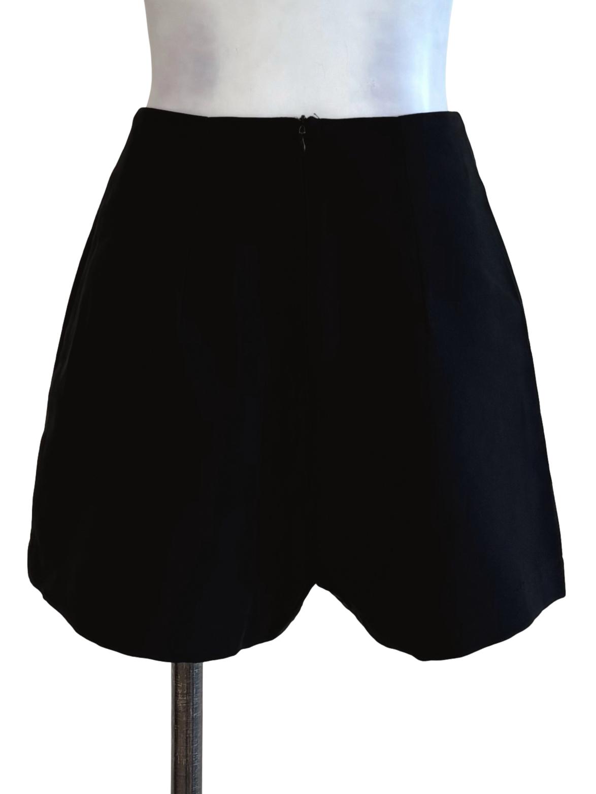 Black Button Detailed Skort