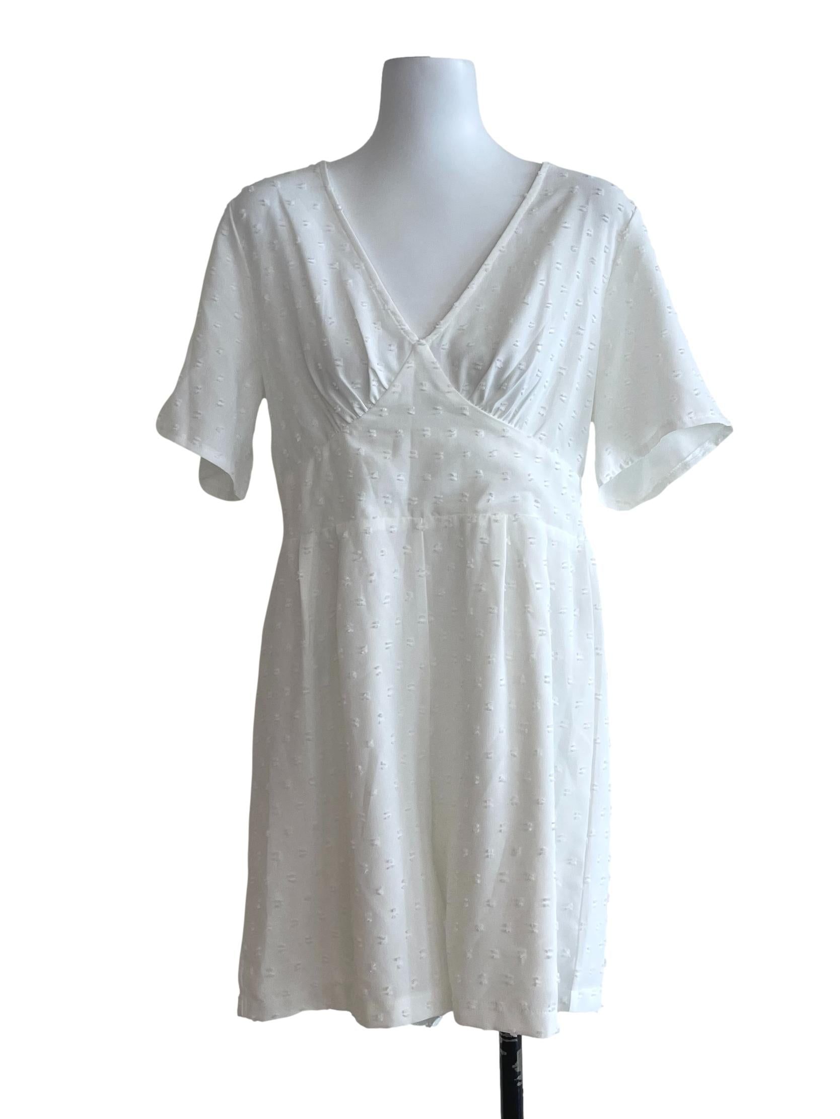 White V Neck Romper
