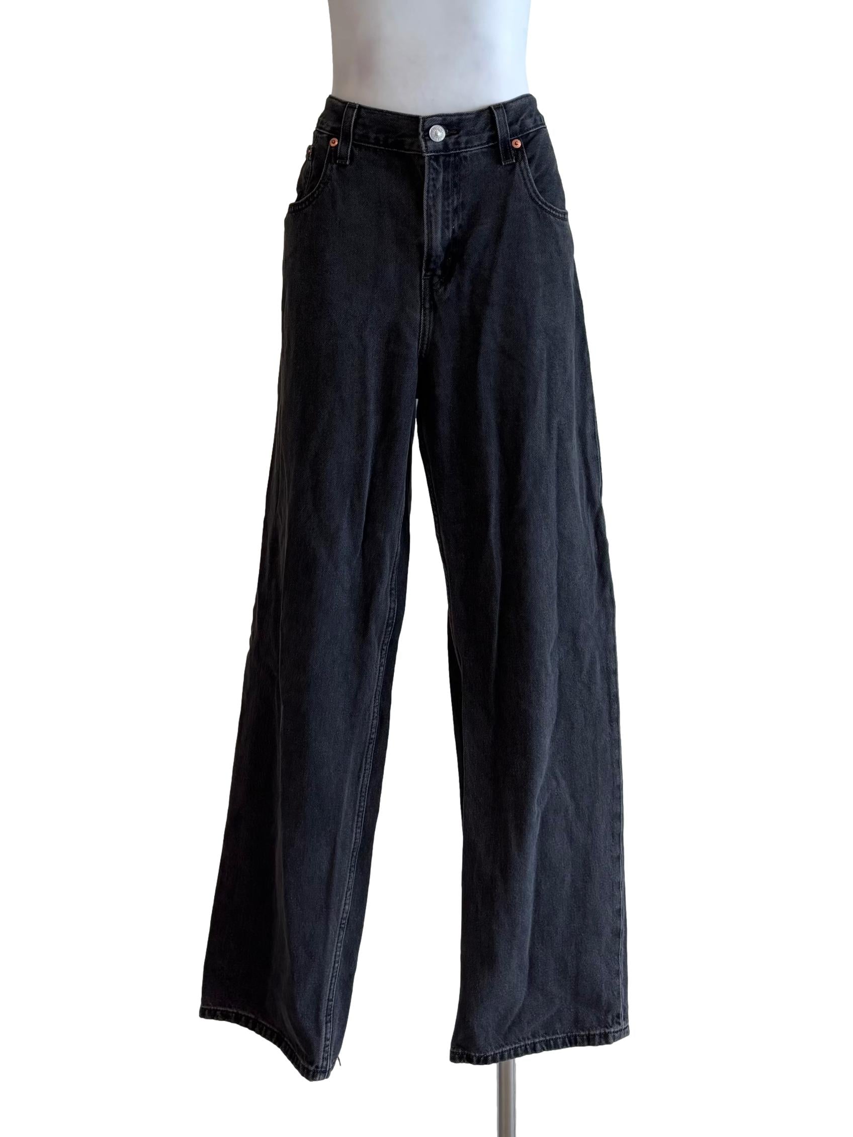 Jet Black Straight High Waisted Jeans