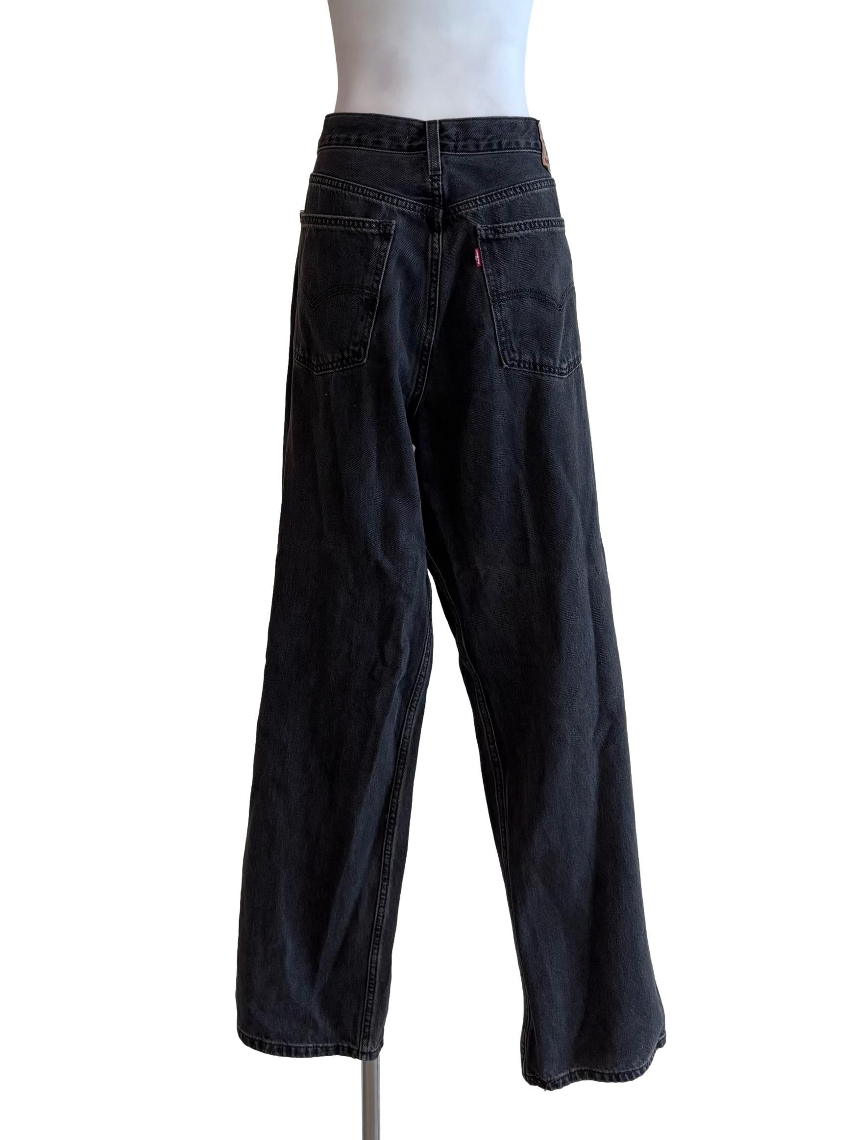 Jet Black Straight High Waisted Jeans