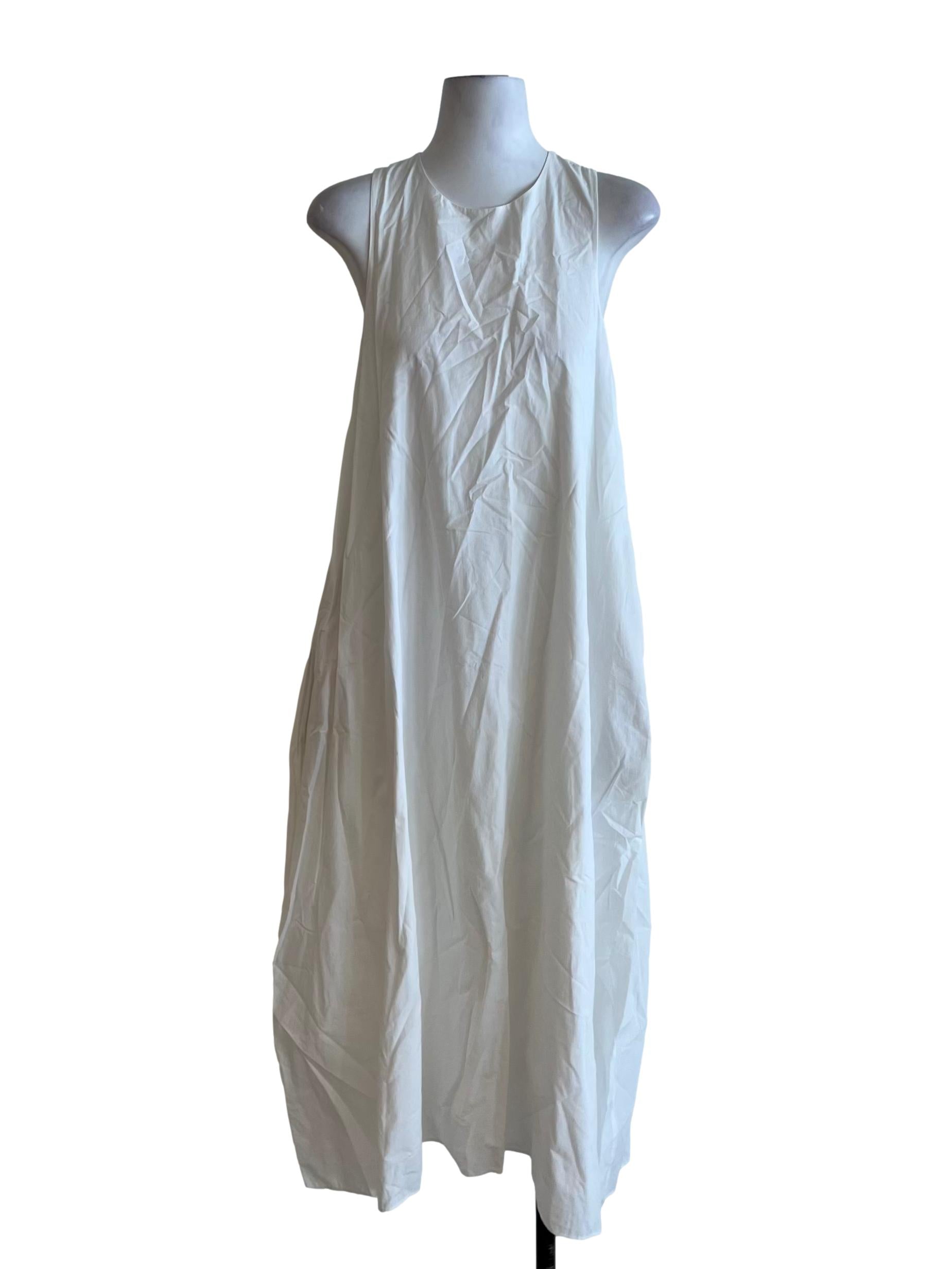 White Cotton Cocoon Midi Dress OSN