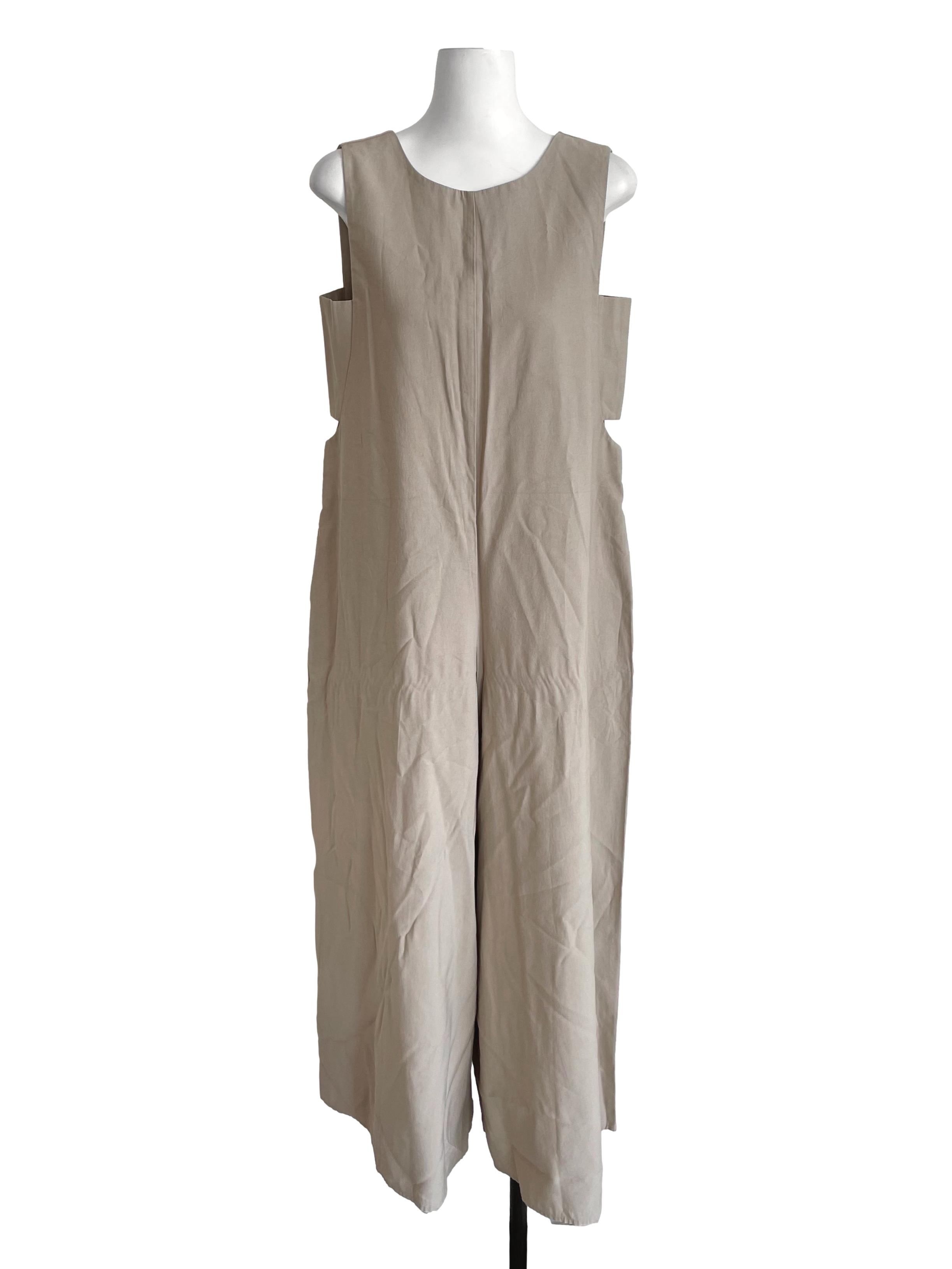 Tan Sleeveless Baggy Jumpsuit LB