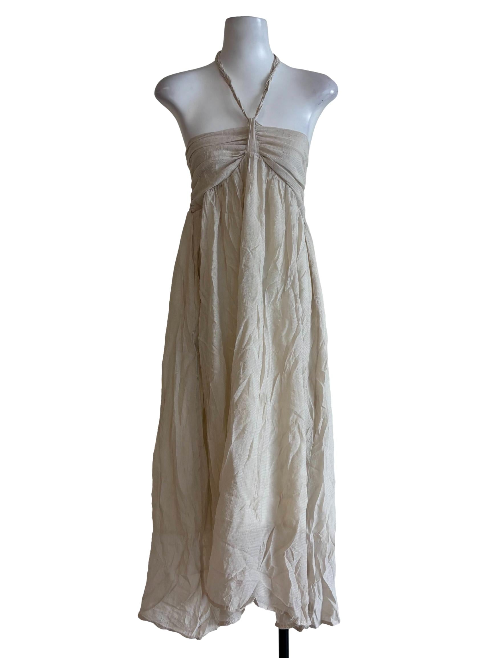 Eggshell Halter Cotton Dress