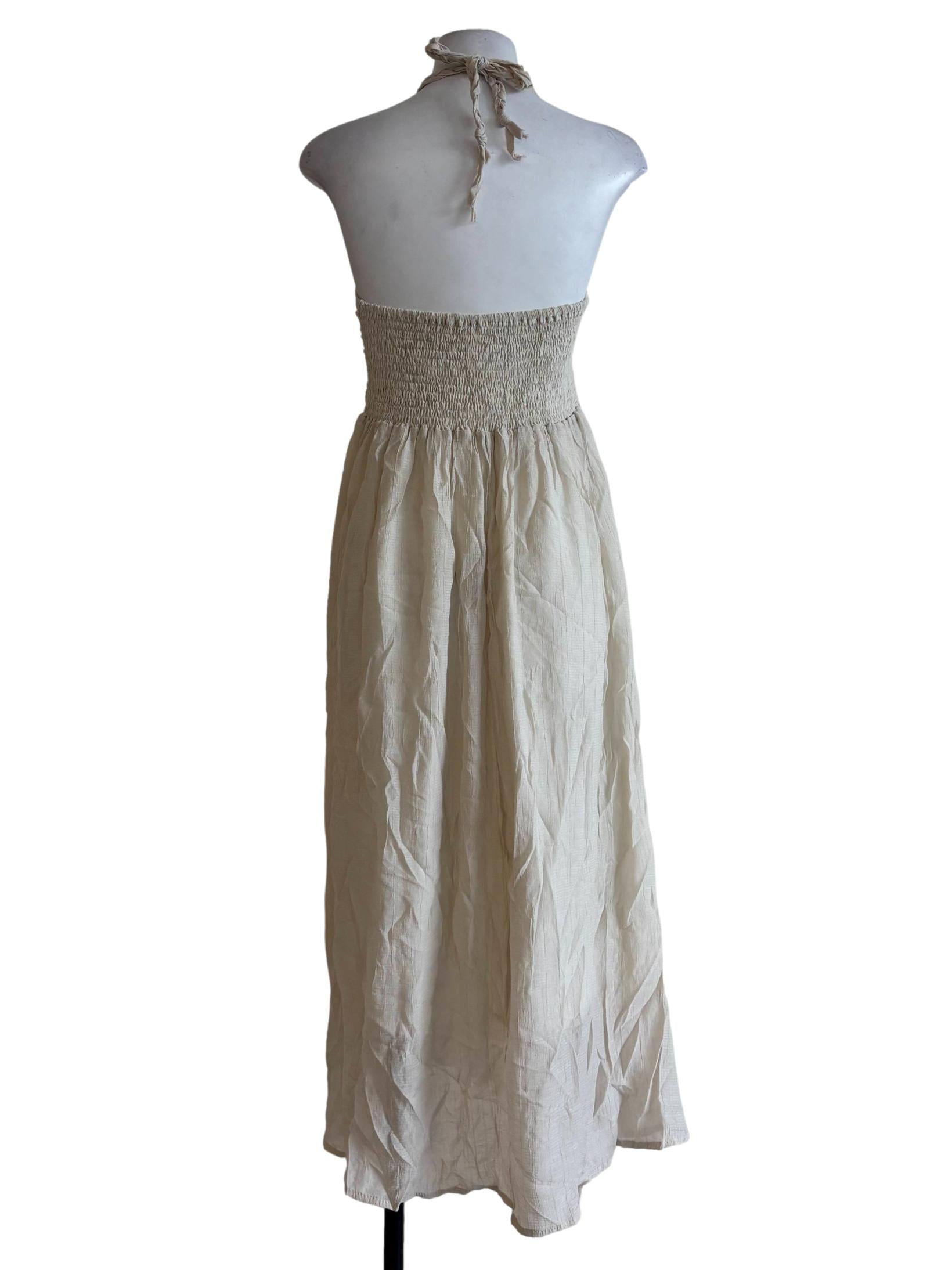 Eggshell Halter Cotton Dress