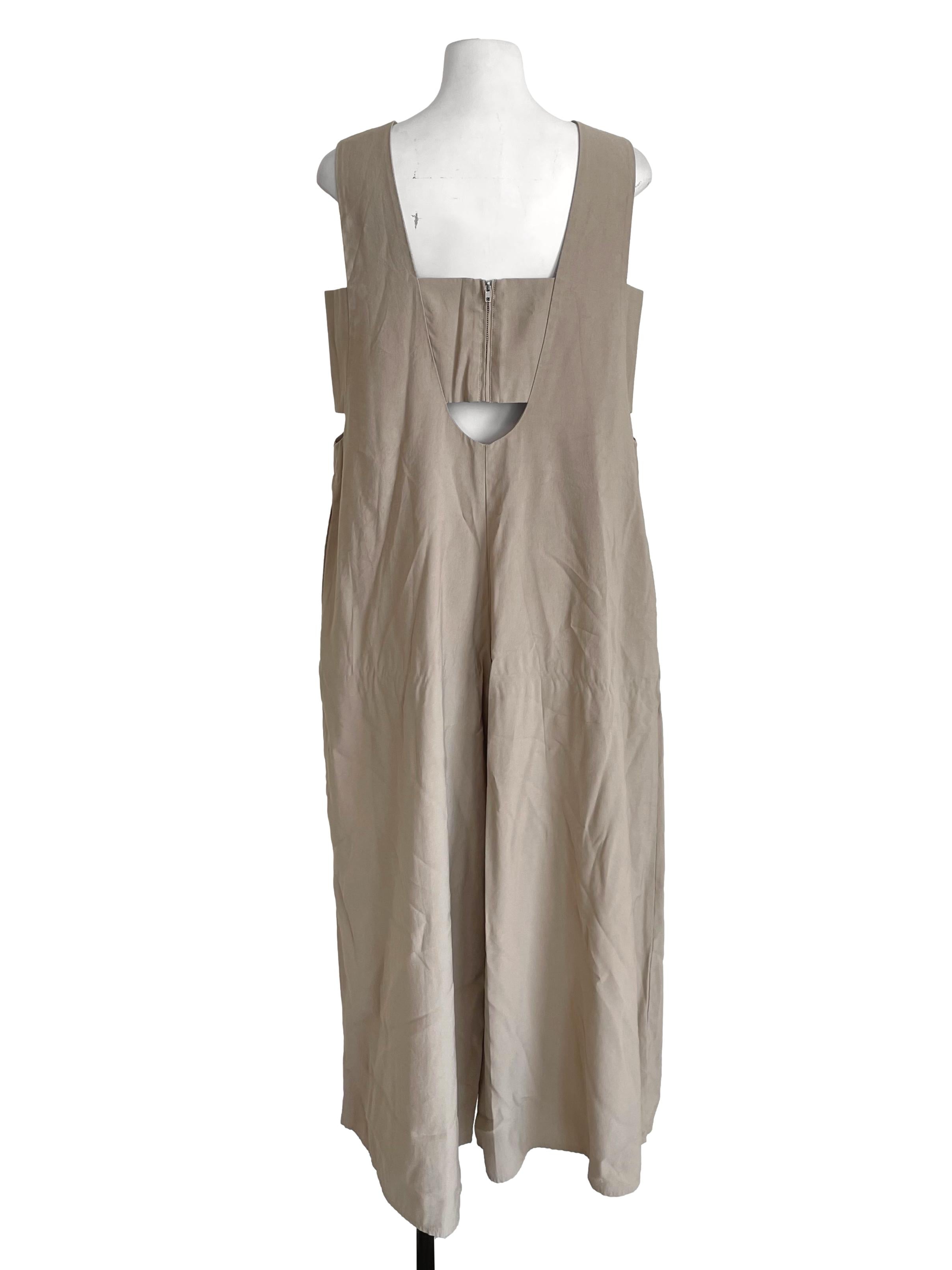 Tan Sleeveless Baggy Jumpsuit LB