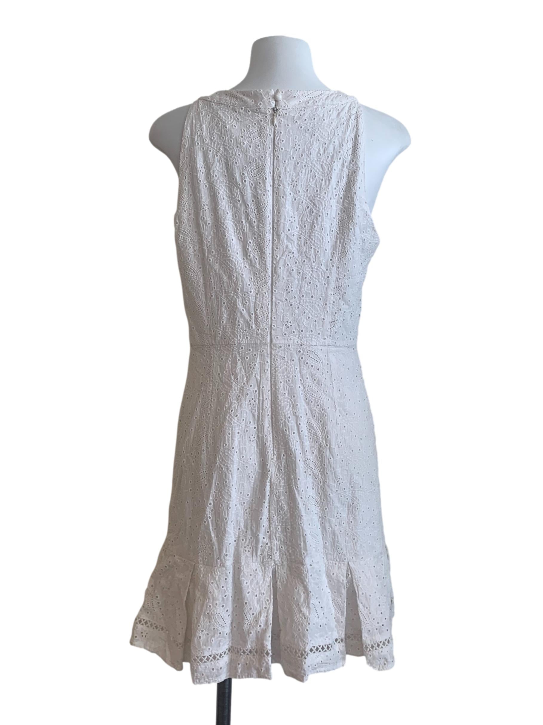 White Embroidery Pattern Dress