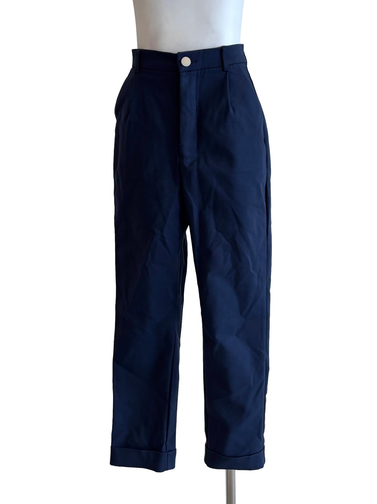 Navy Blue Slim Fit Pants