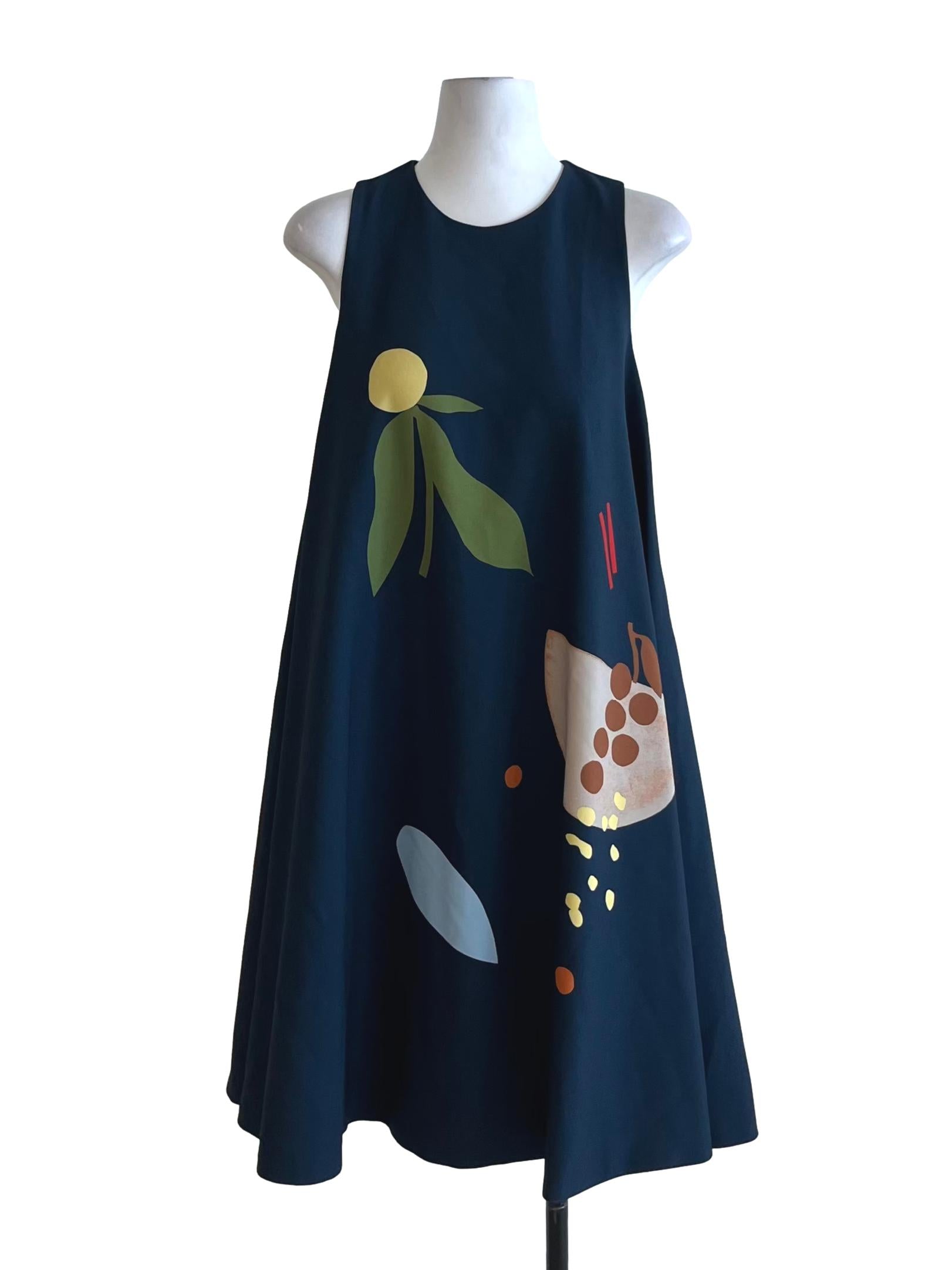 Navy Harvest Swing Dress OSN