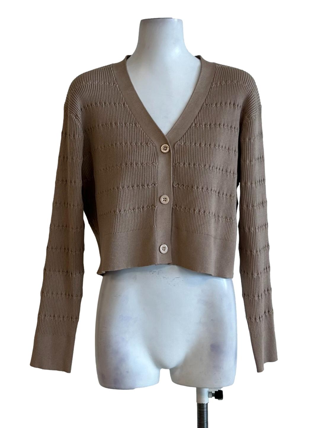 Tortilla Brown Knit Cardigan