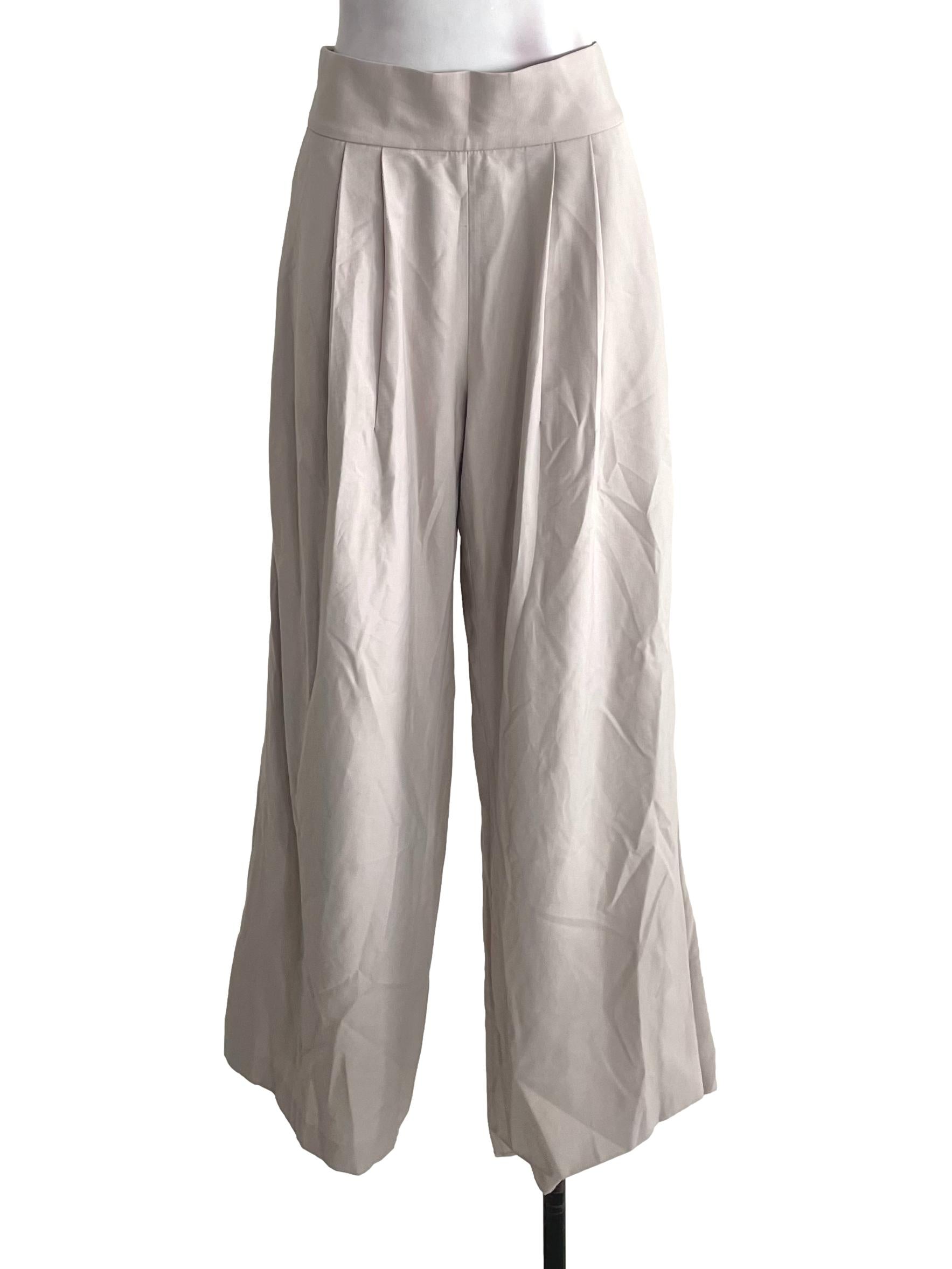 Light Beige Pleated Pants