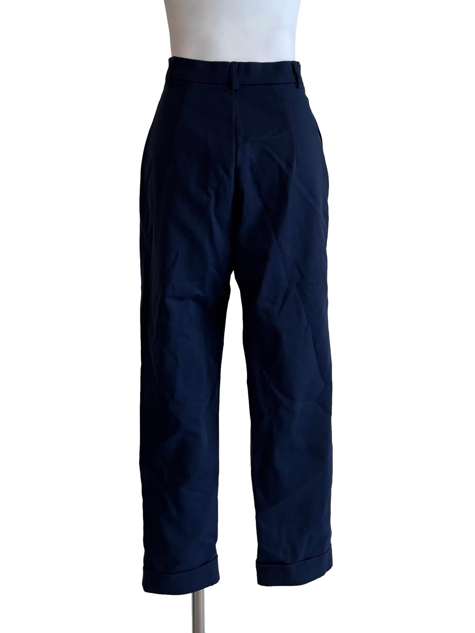 Navy Blue Slim Fit Pants