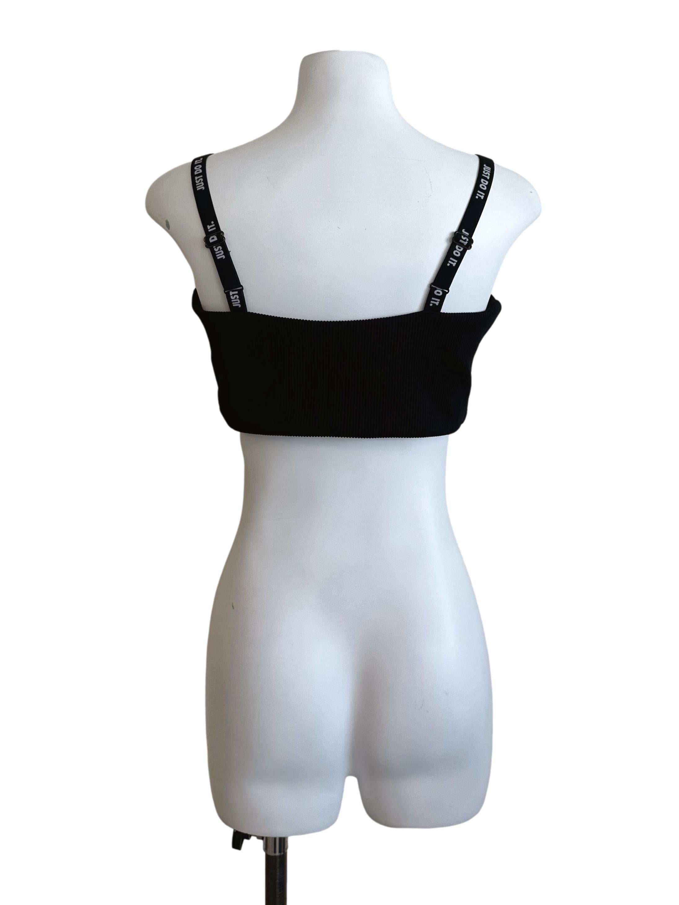 Rich Black Square Neck Textured Crop Fitted Top