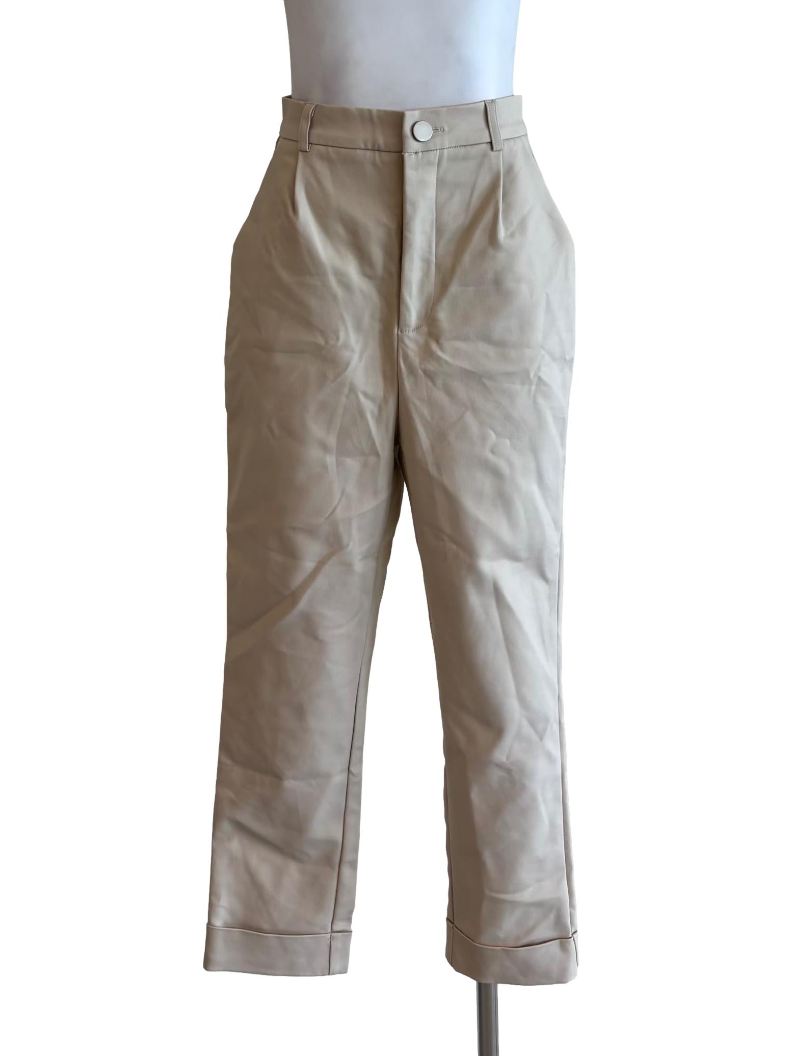 Merino Beige Slim Fit Pants