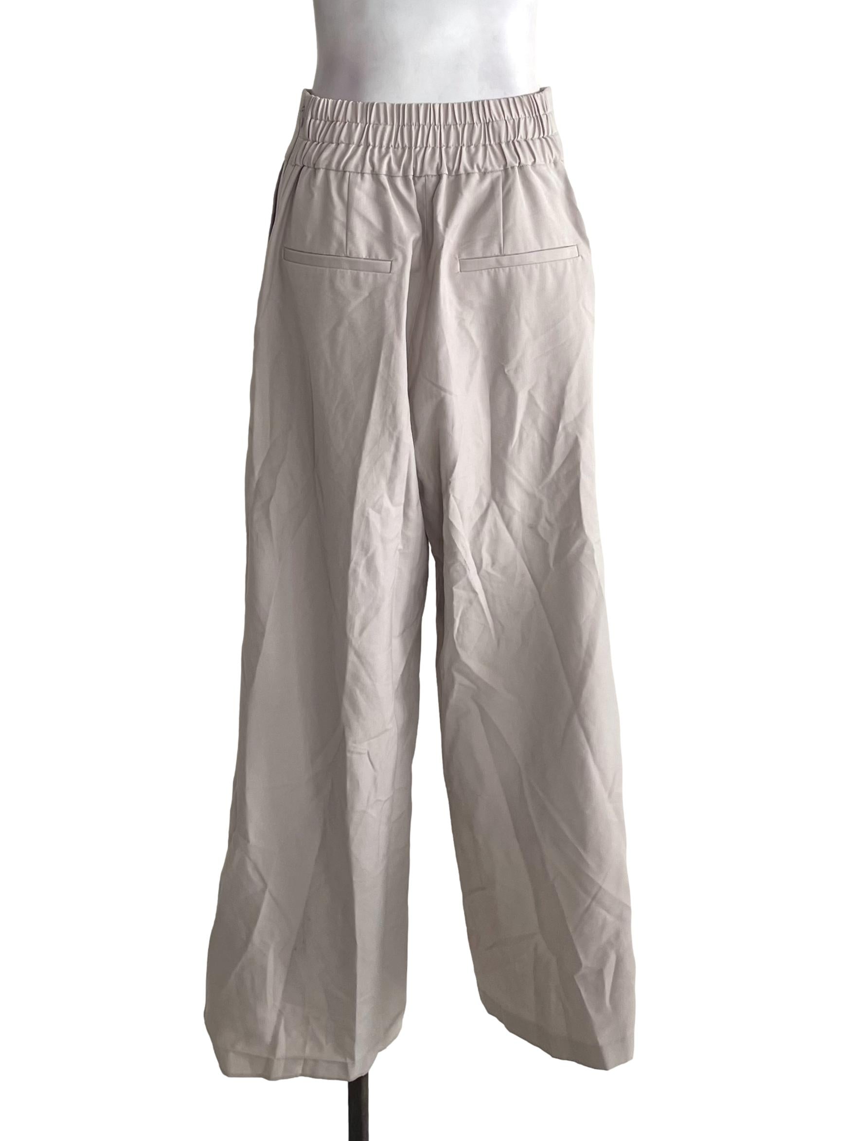 Light Beige Pleated Pants