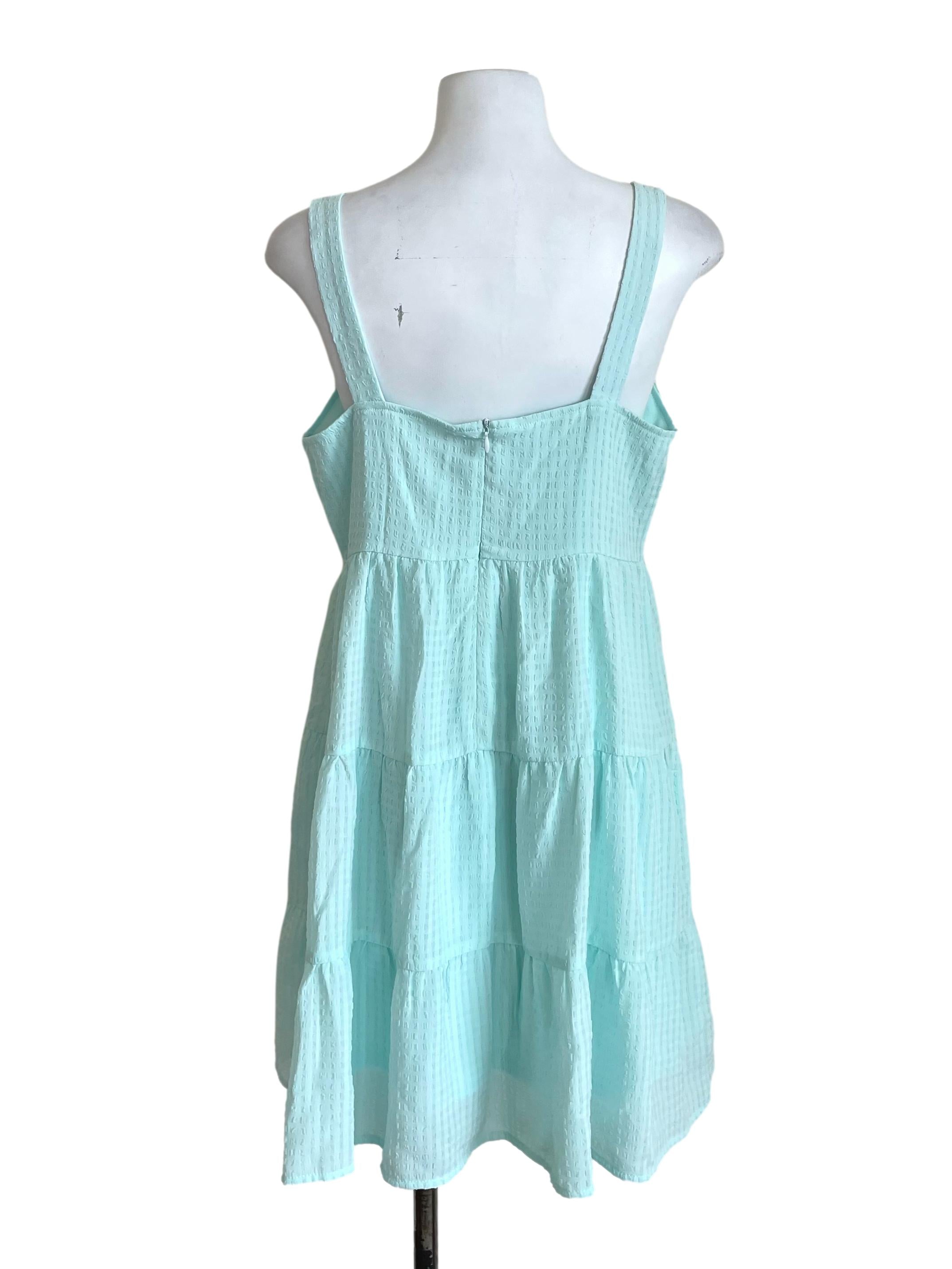 Frost Mint Textured Tiered Dress
