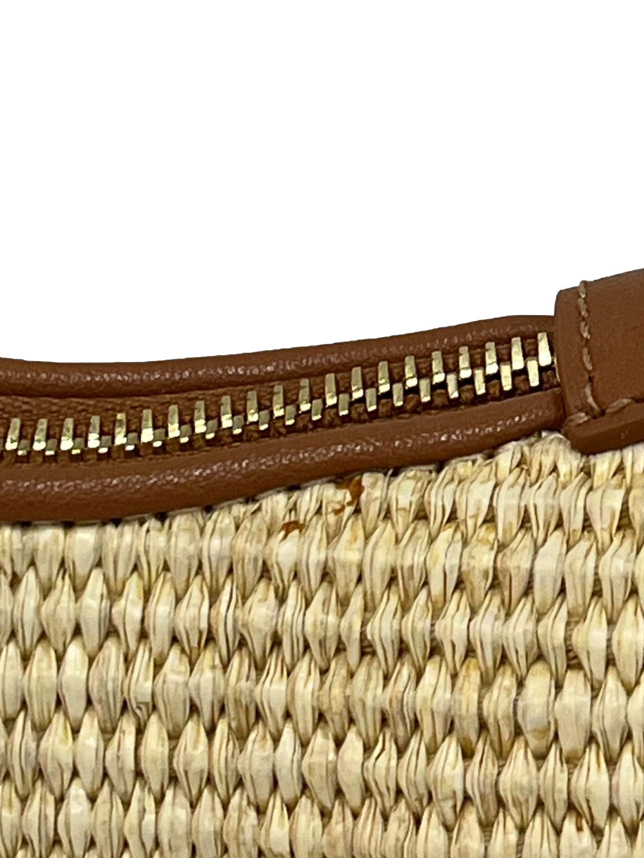 Beige Textured Nirvana Raffia Crochet Handbag