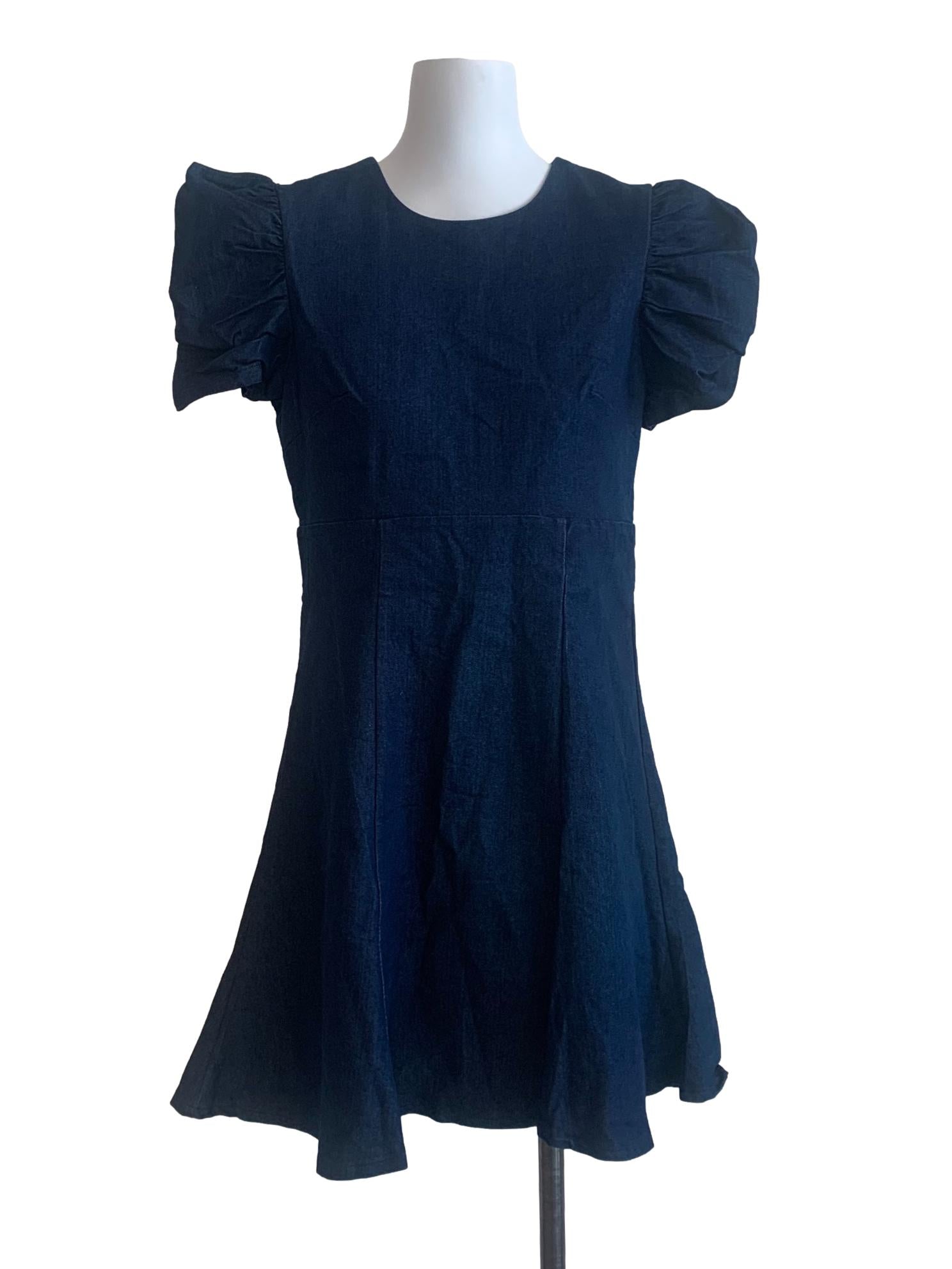 Blue Drop Waist Jean Dress