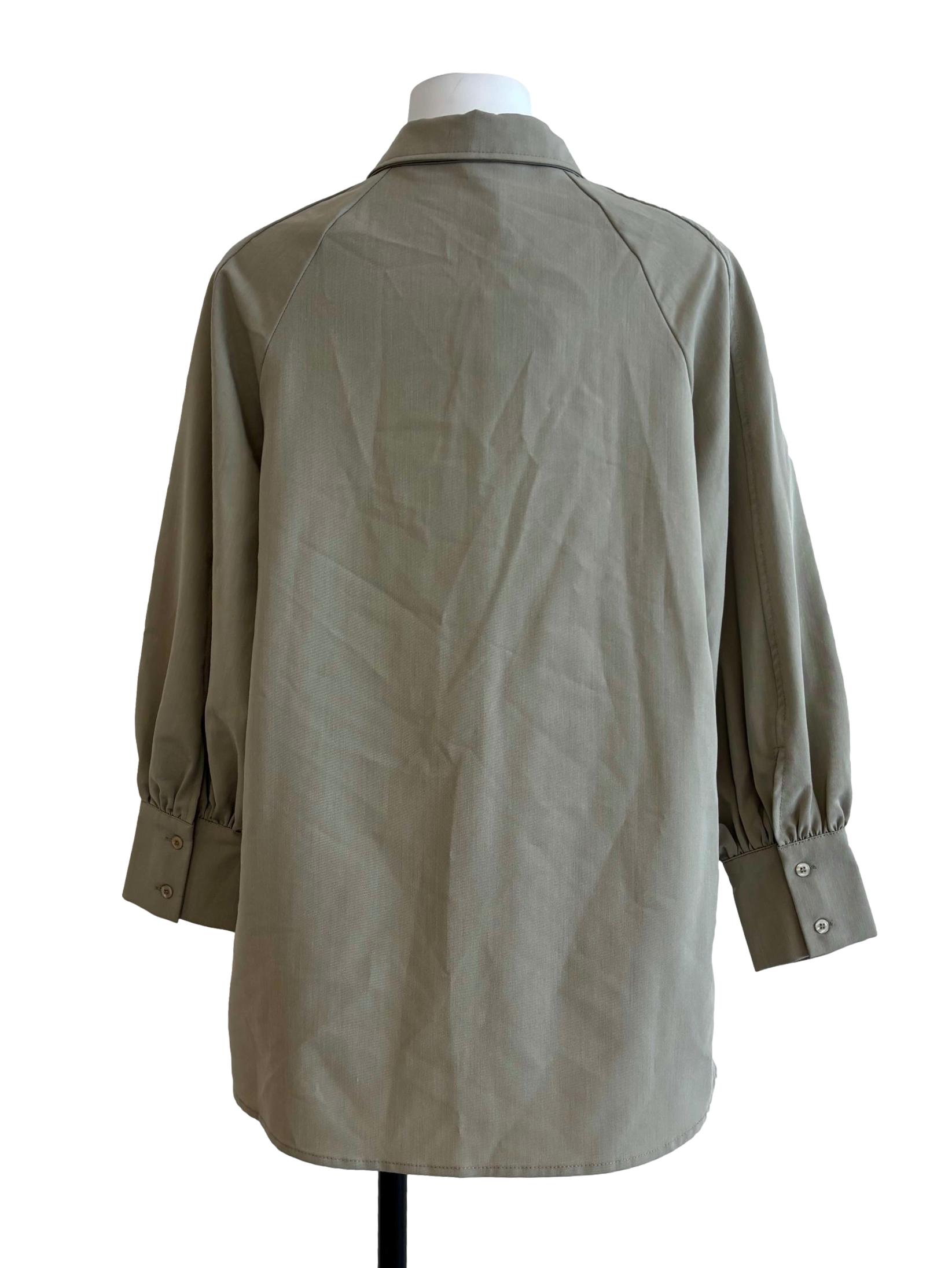 Oyster Grey Long Sleeve Collared Shirt