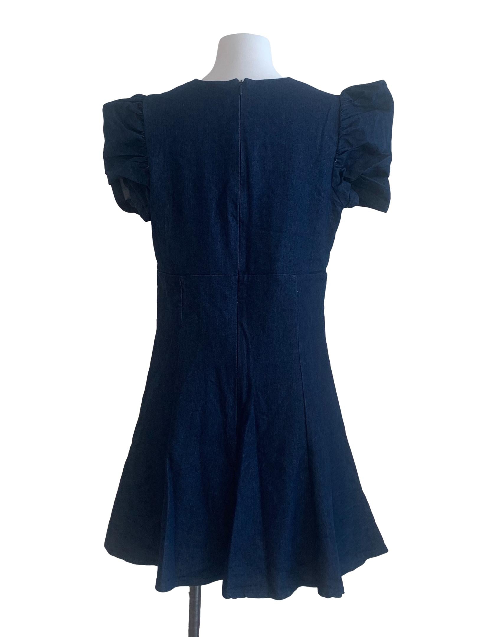 Blue Drop Waist Jean Dress