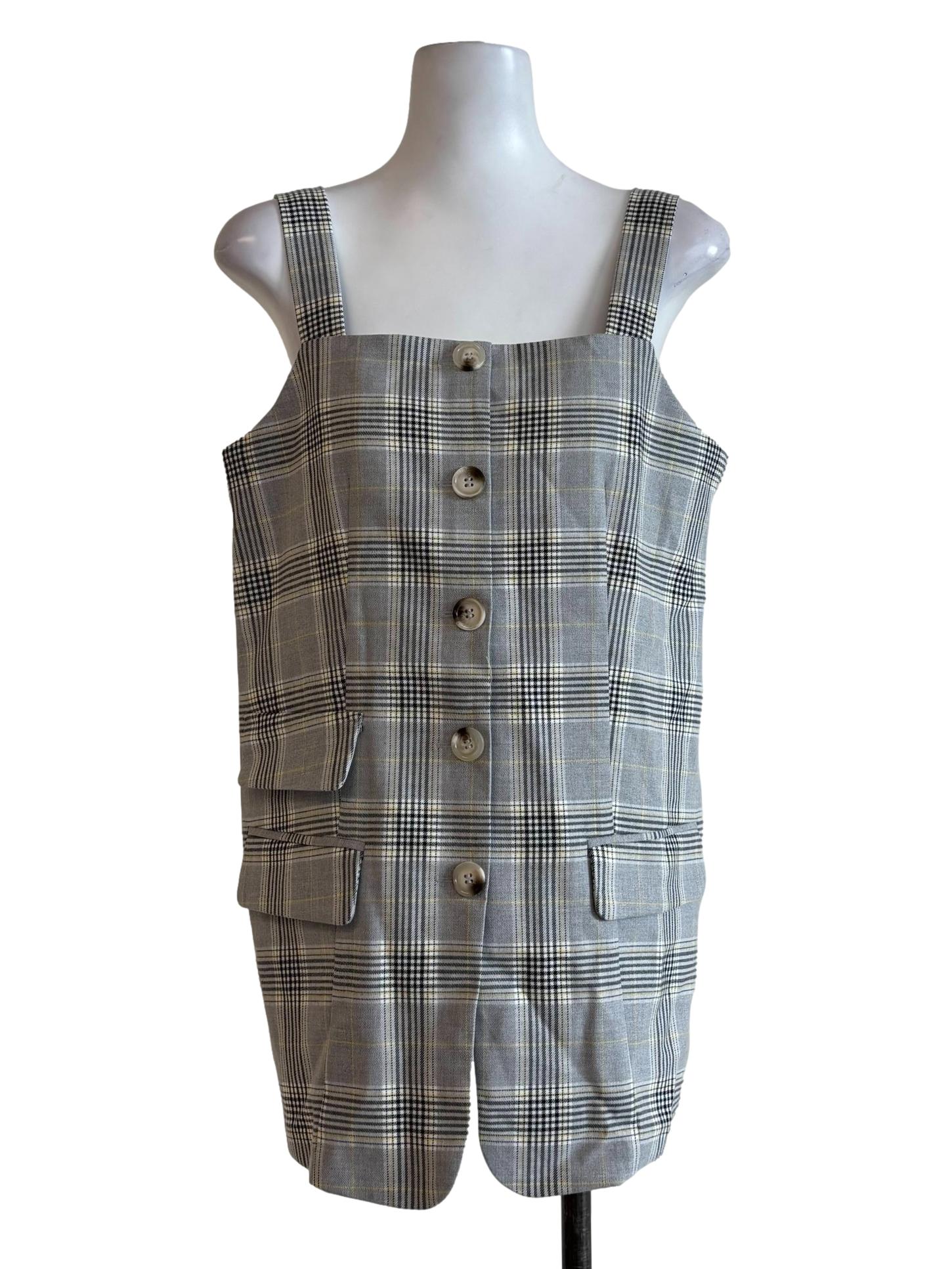 Storm Grey Square Neck Dress