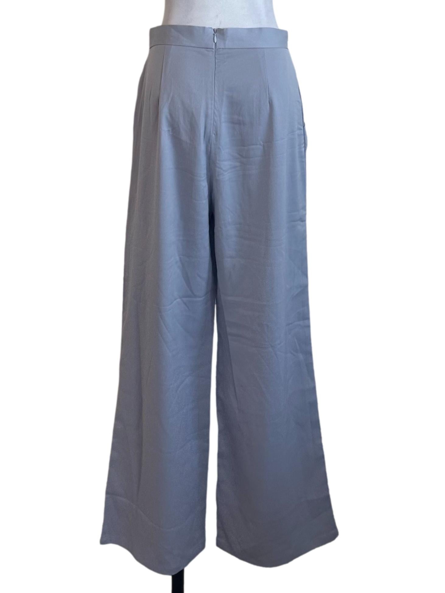 Sky Blue Satin Pants