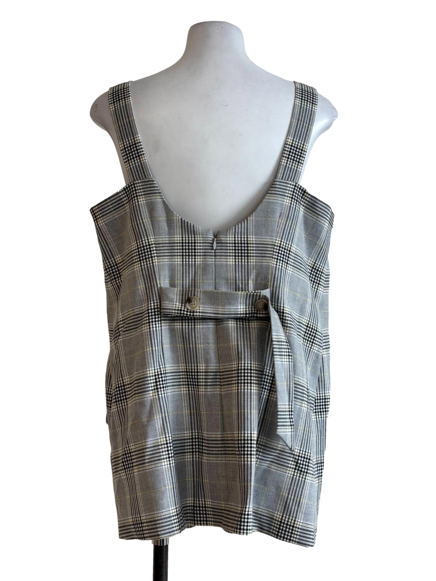 Storm Grey Square Neck Dress