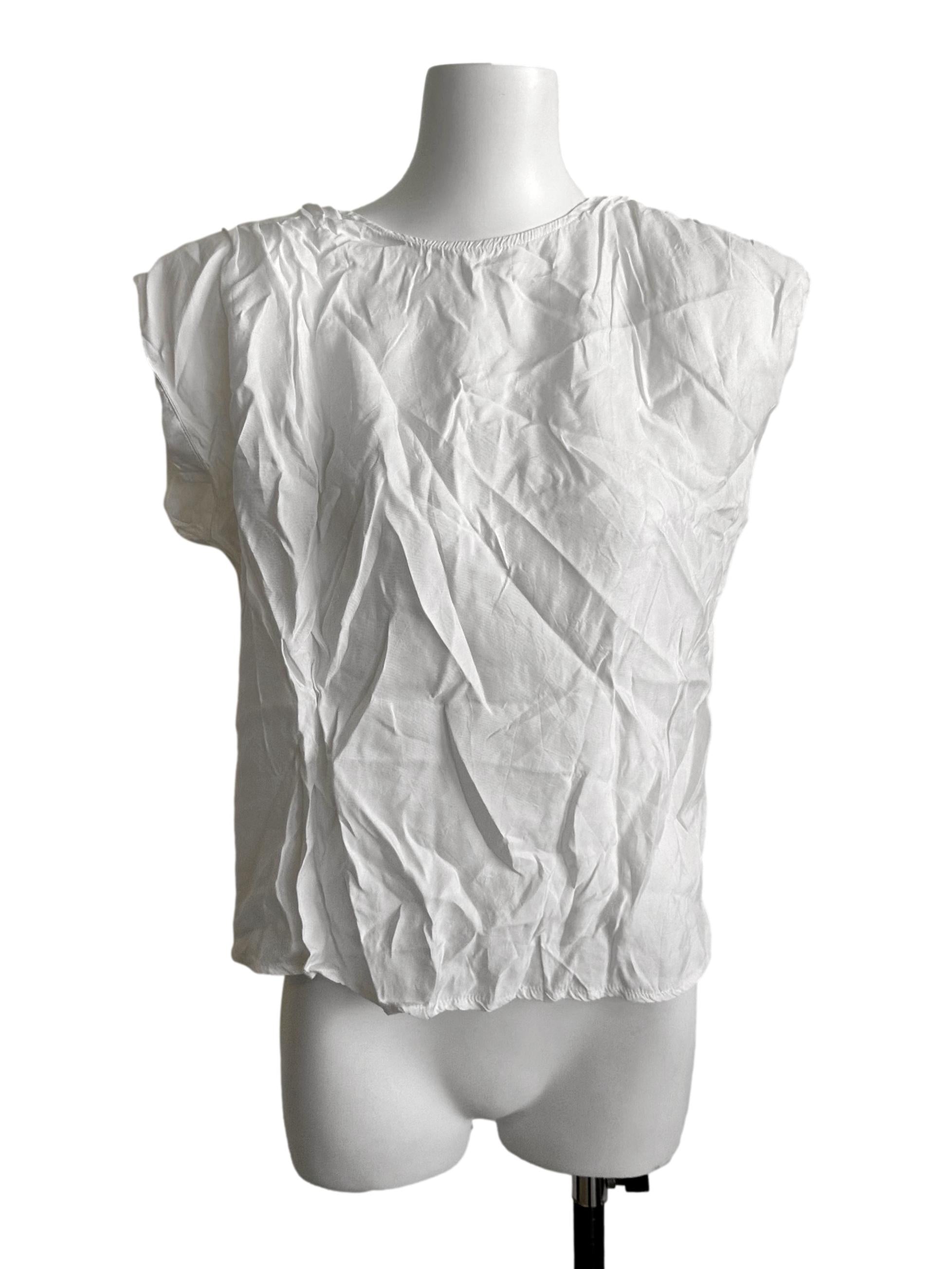 Ivory White Plain Casual Top LB