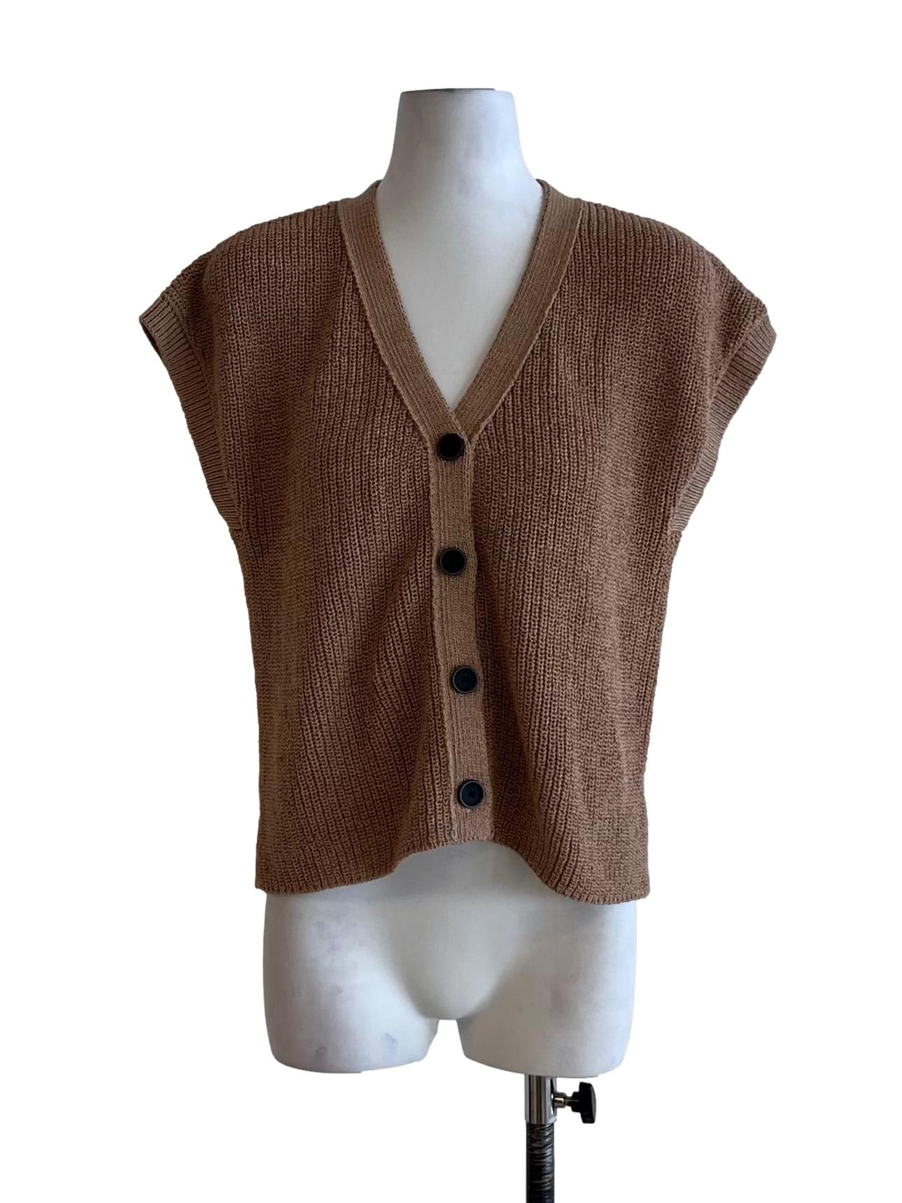 Button Down Chunky Knit Vest OSN