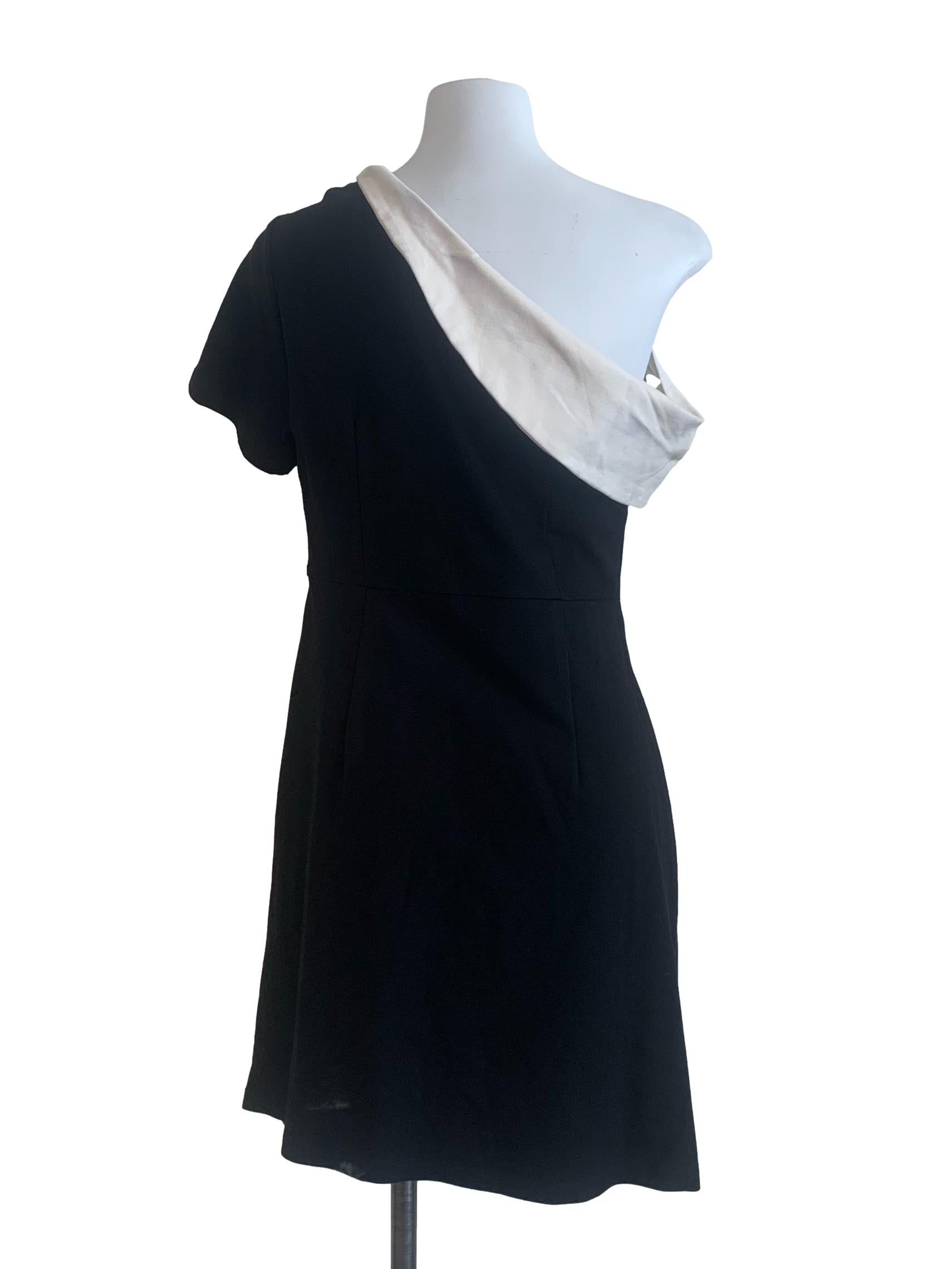 Black Asymmetric Neck Dress