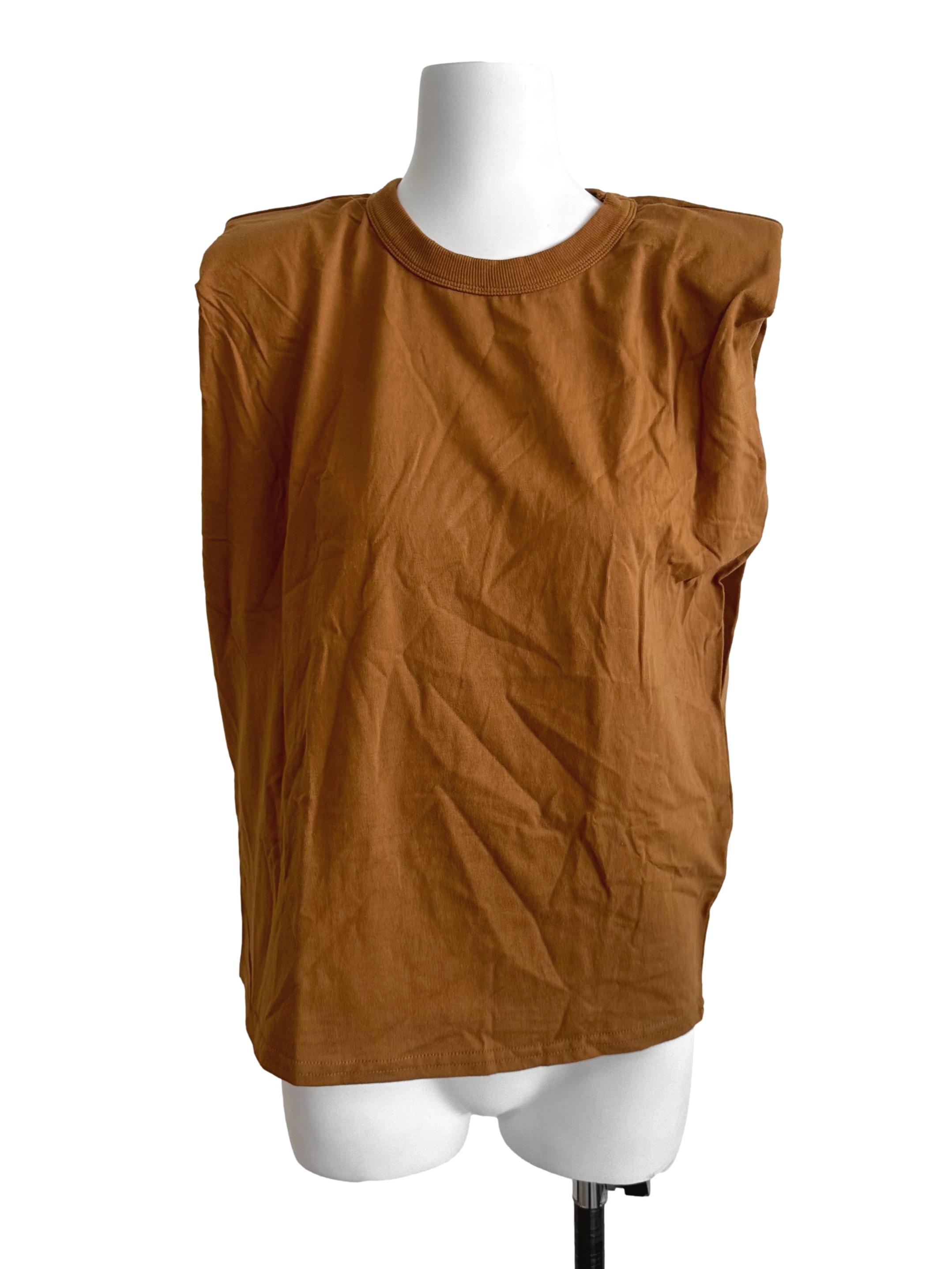 Caramel Brown Round Neck Casual Top LB