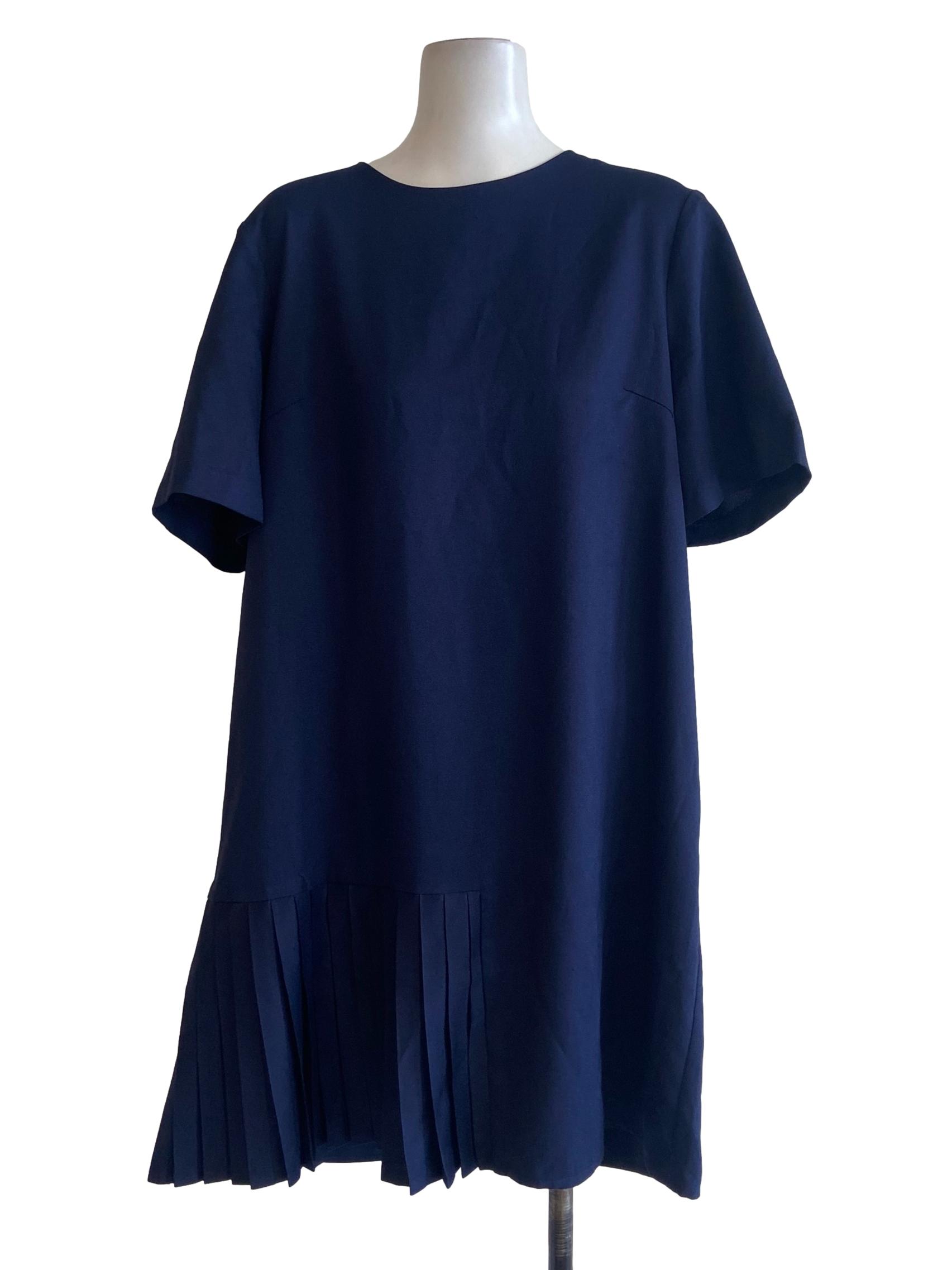 Navy Blue Drop Waist Shift Dress