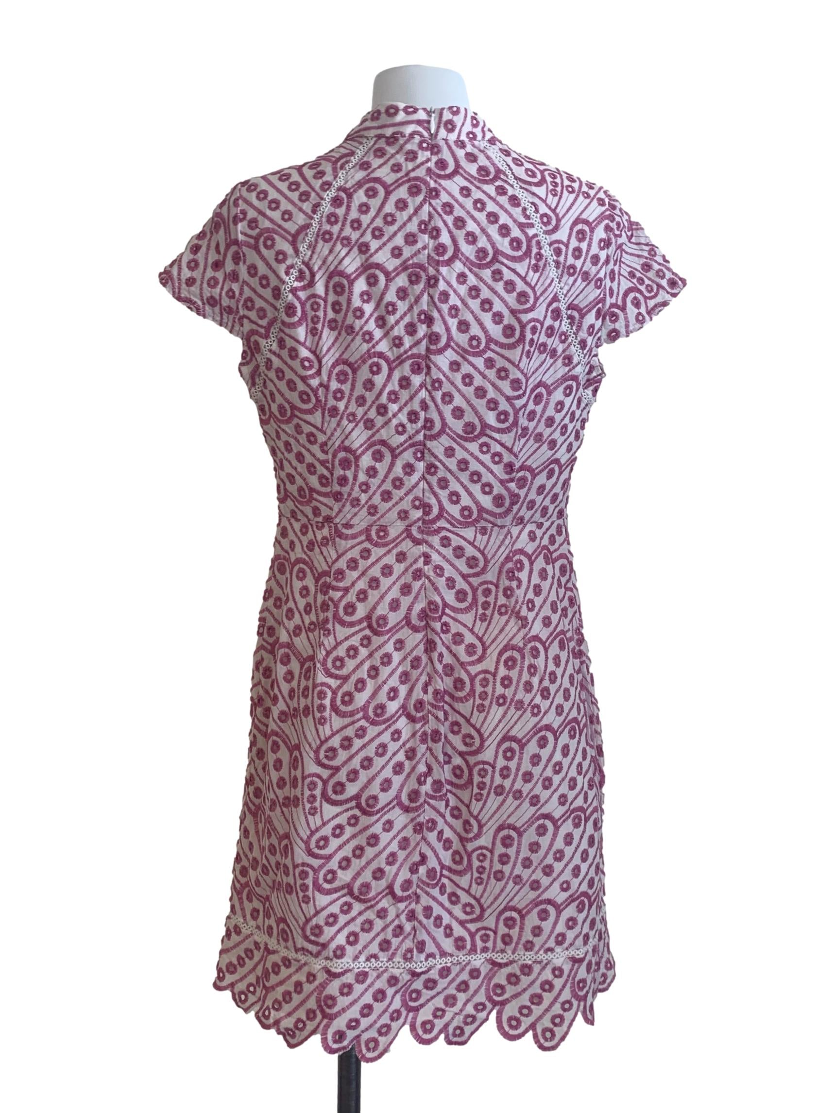 Pink Embroidery Pattern Dress