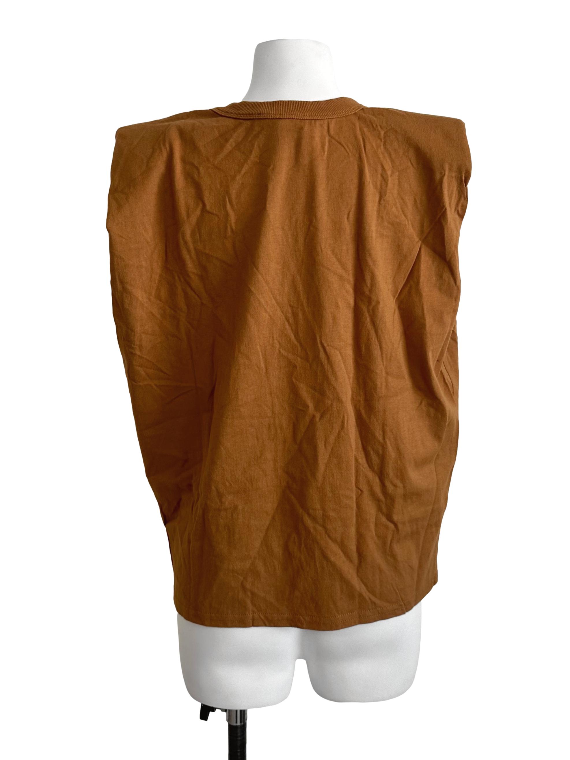 Caramel Brown Round Neck Casual Top LB