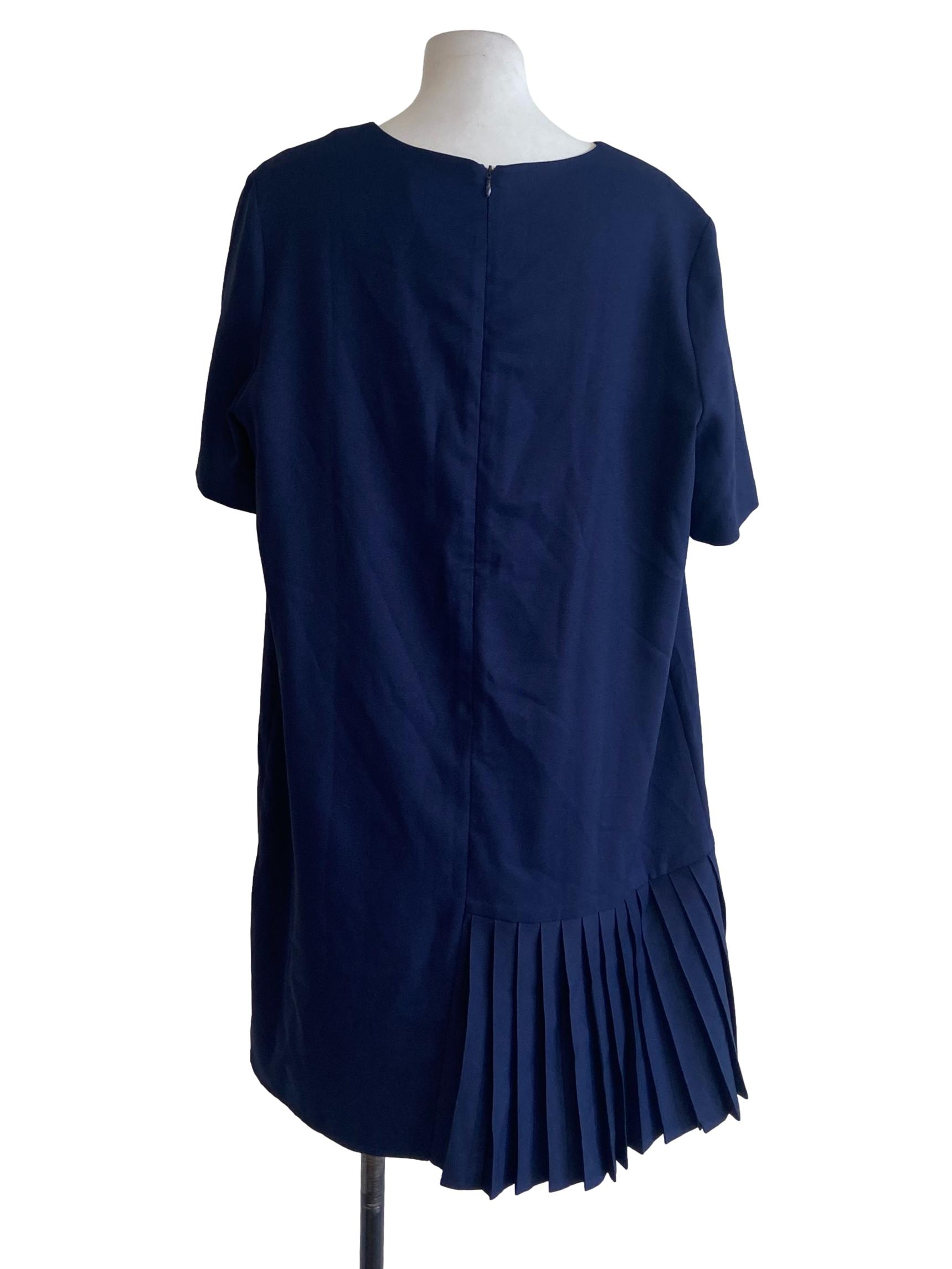 Navy Blue Drop Waist Shift Dress