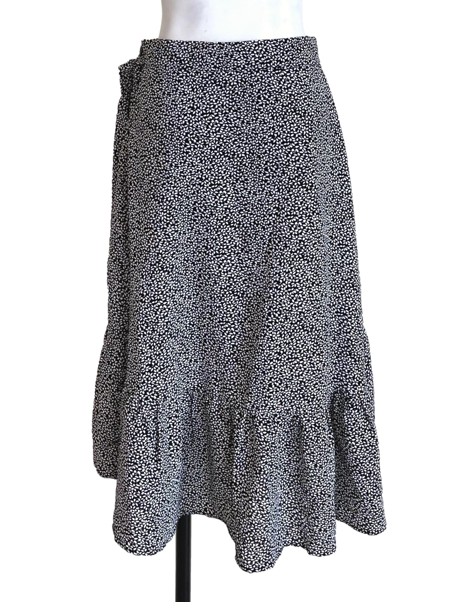 Black & White Floral Tiered Skirt