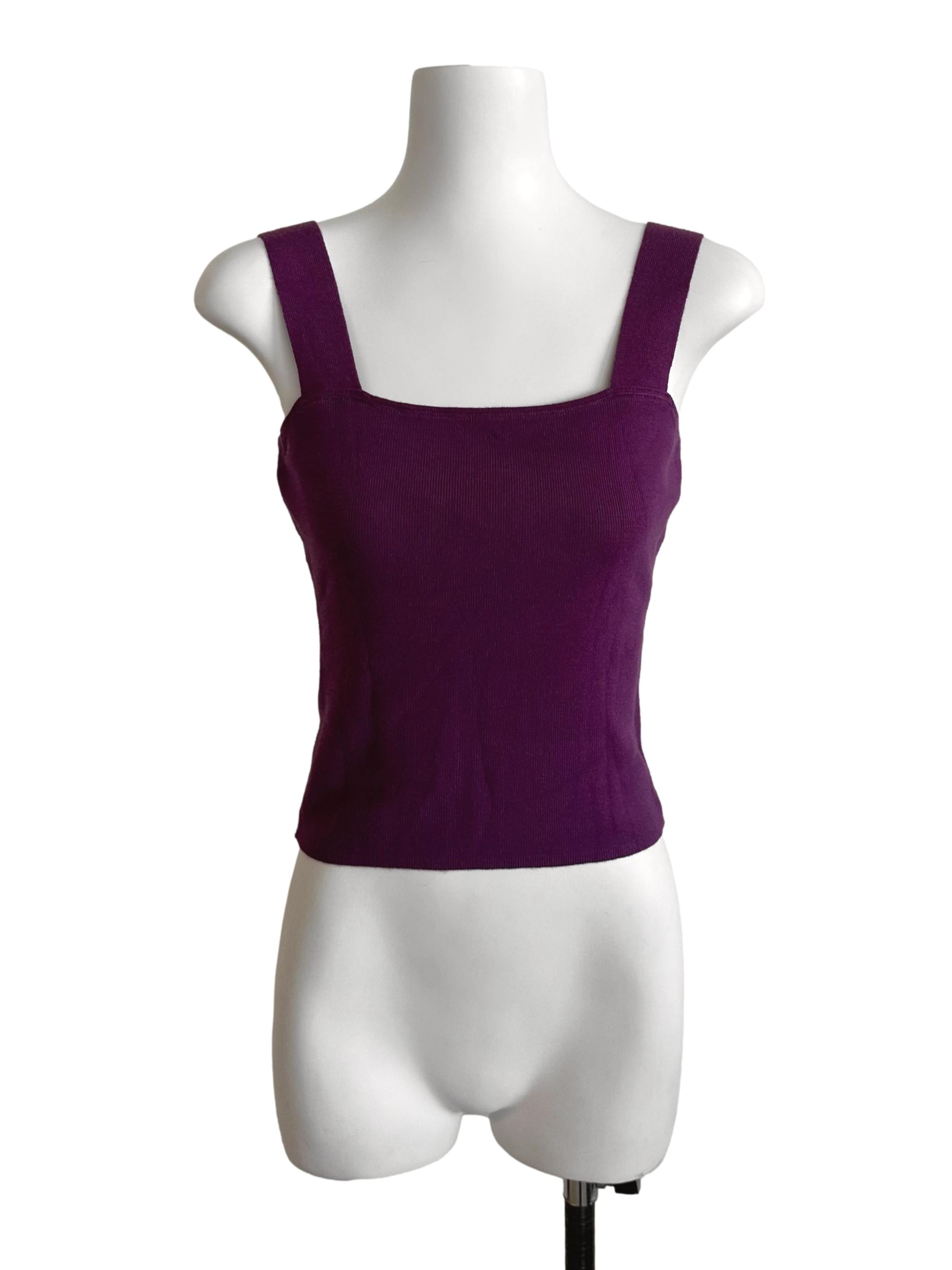 Mulberry Purple Square Neck Knit Top TCL
