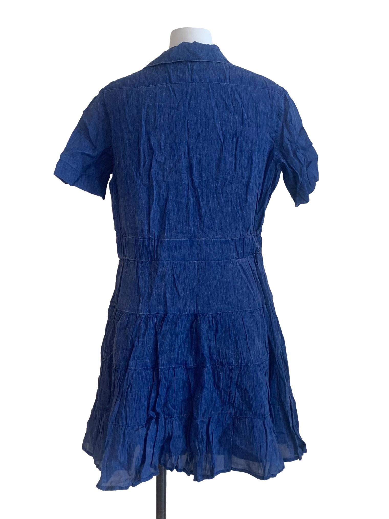 Blue Collared Shirt Dress