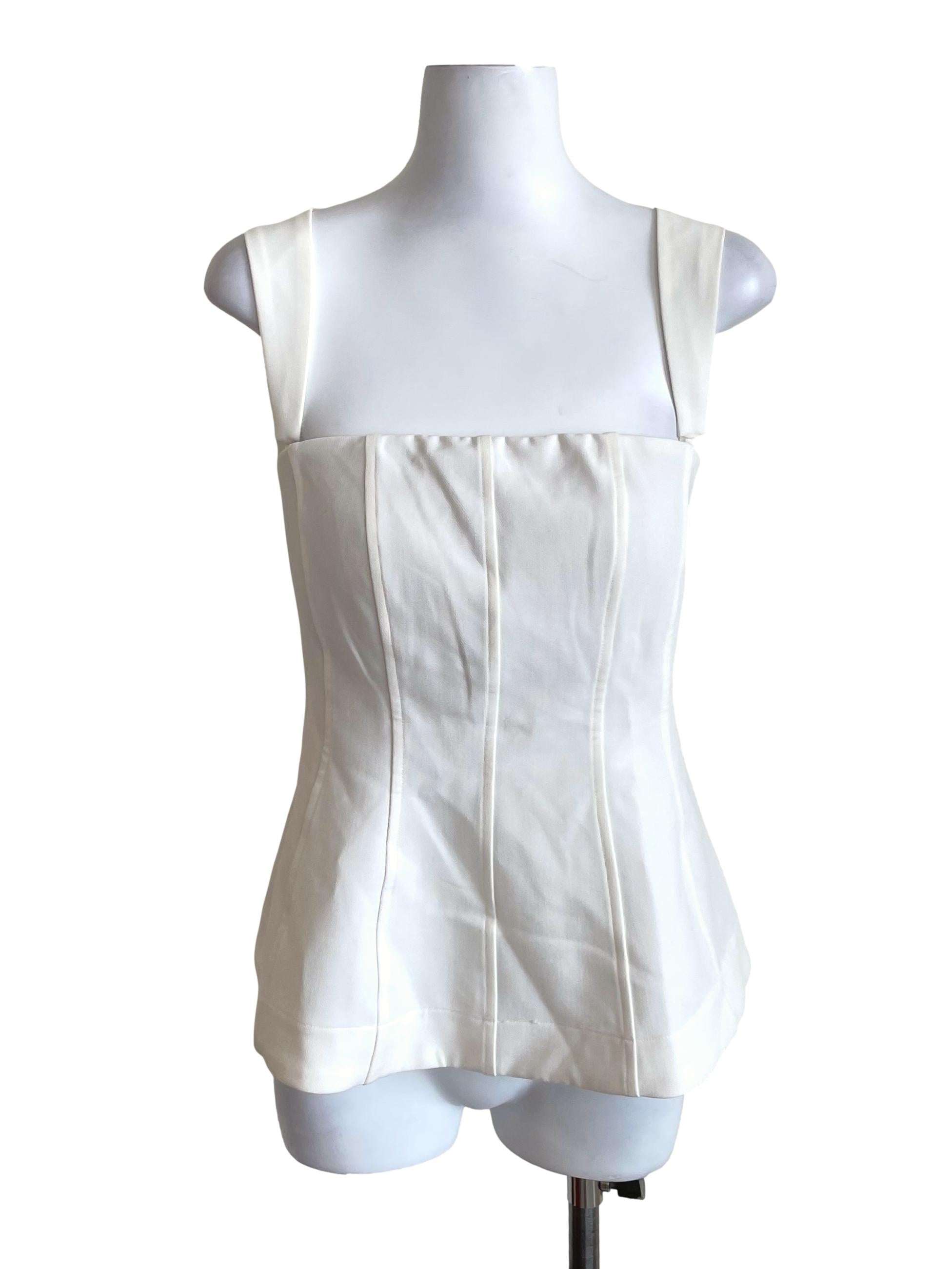 White Panelled Fit Camisole LB