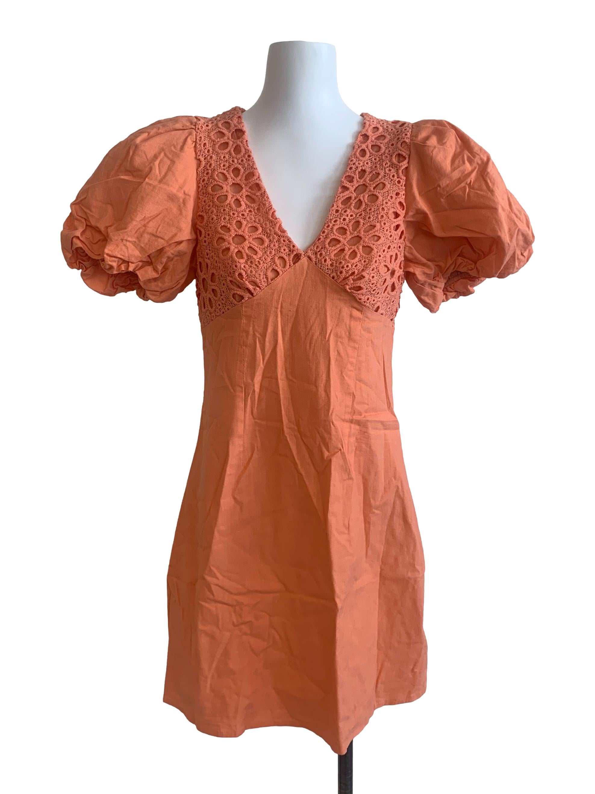 Peach Orange Empire Dress
