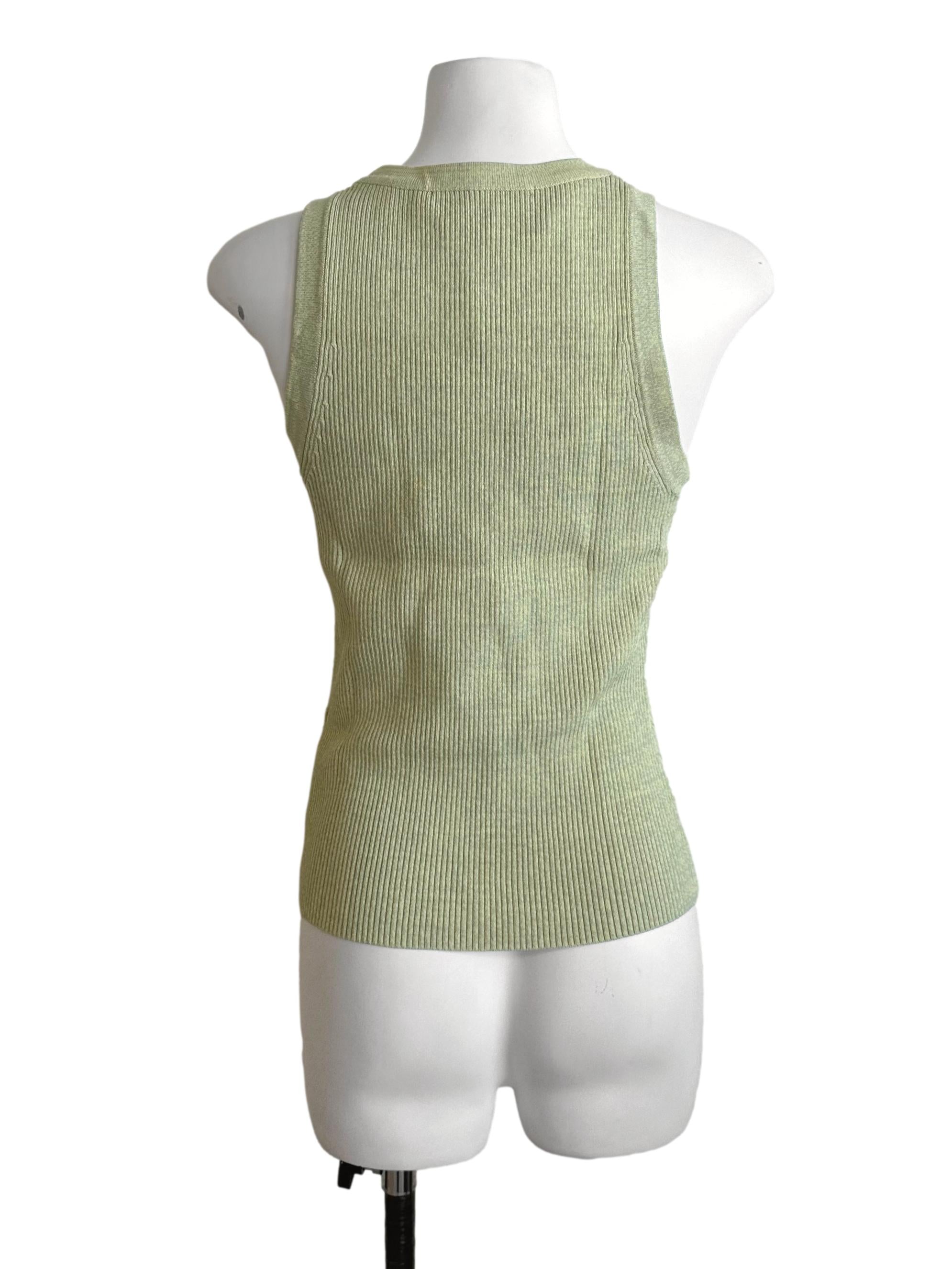 Pastel Green Knit Round Neck Tank Top LB