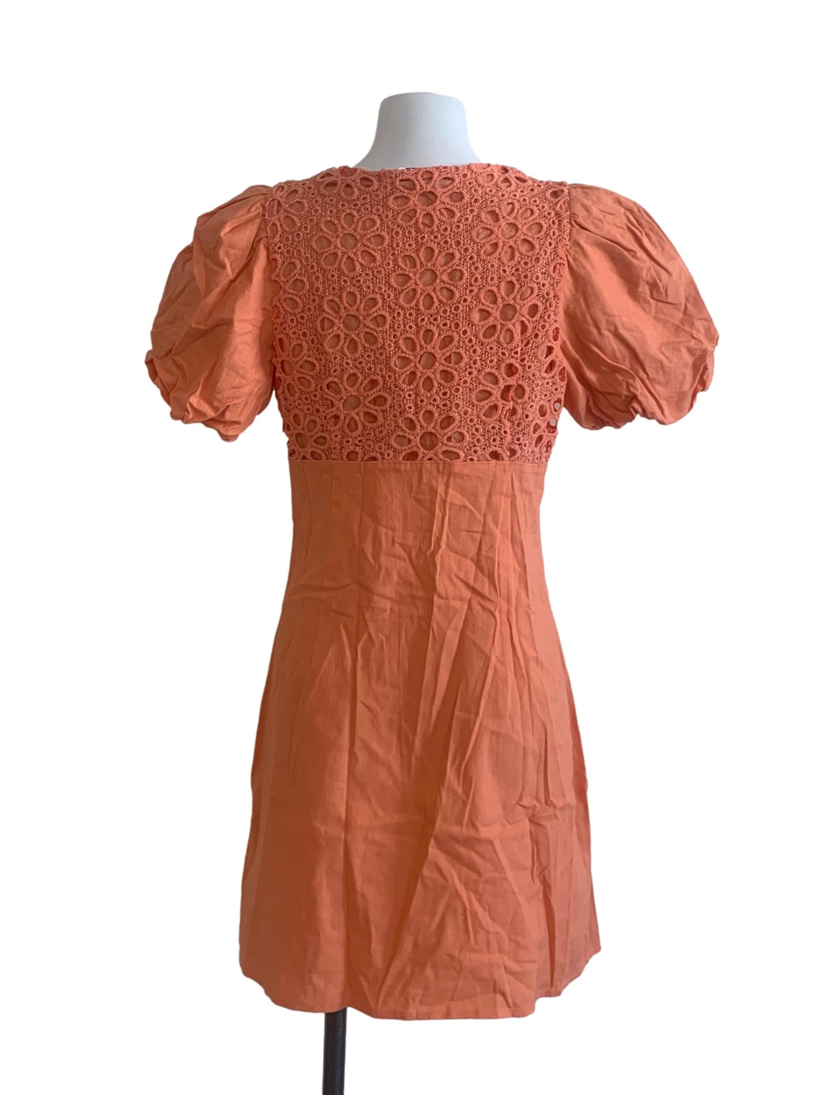 Peach Orange Empire Dress
