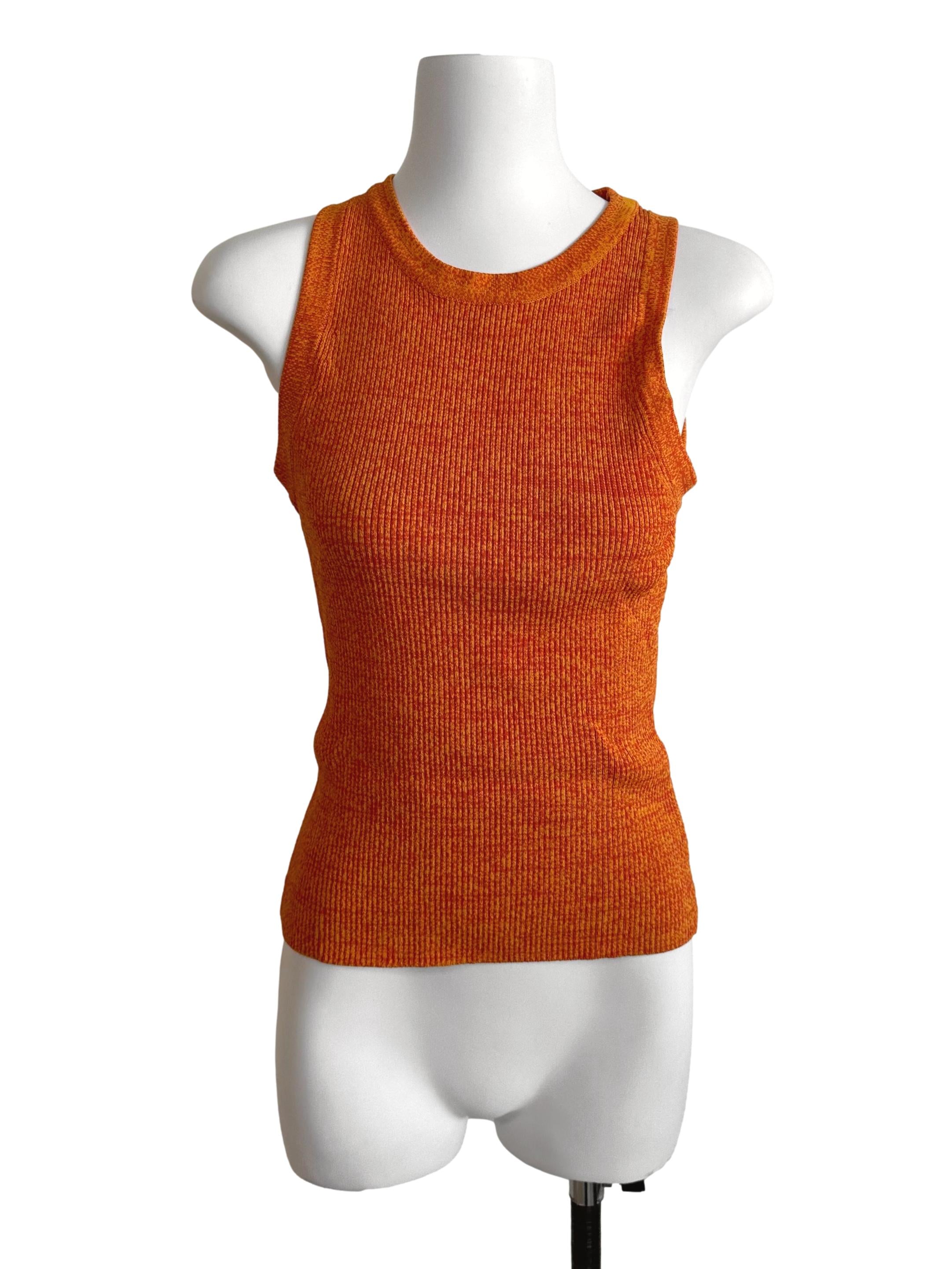 Fire Orange Knit Tank Top LB