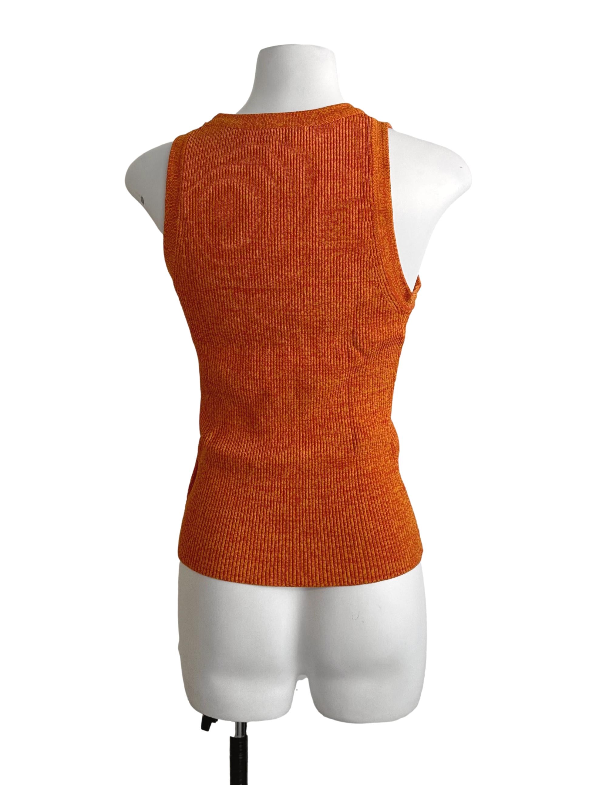 Fire Orange Knit Tank Top LB