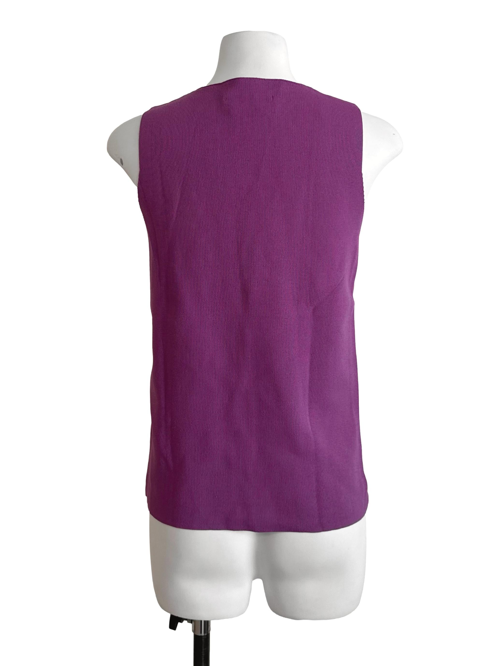 Berry Purple V Neck Knit Top LB