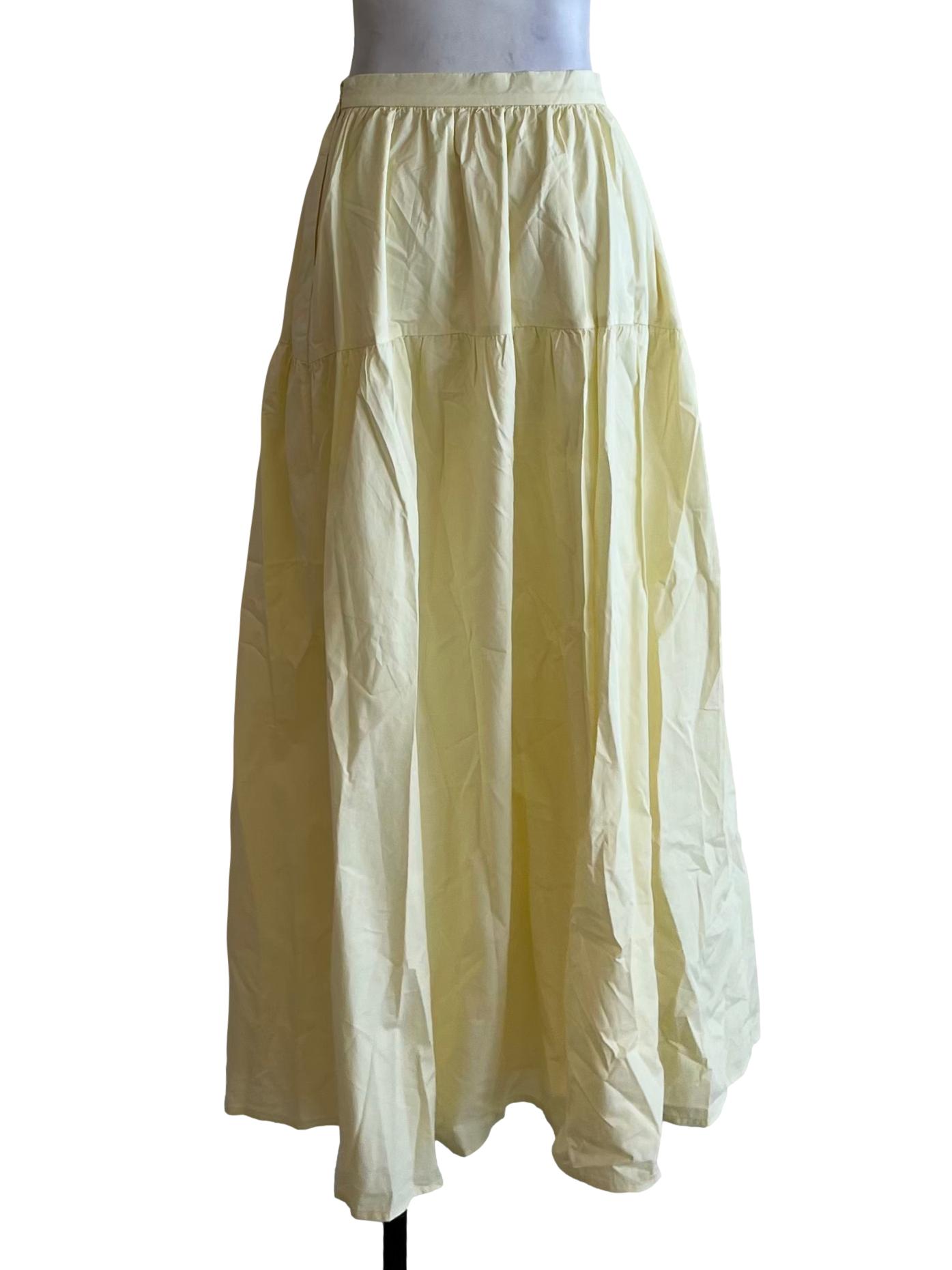 Cotton Gathered Maxi Skirt OSN