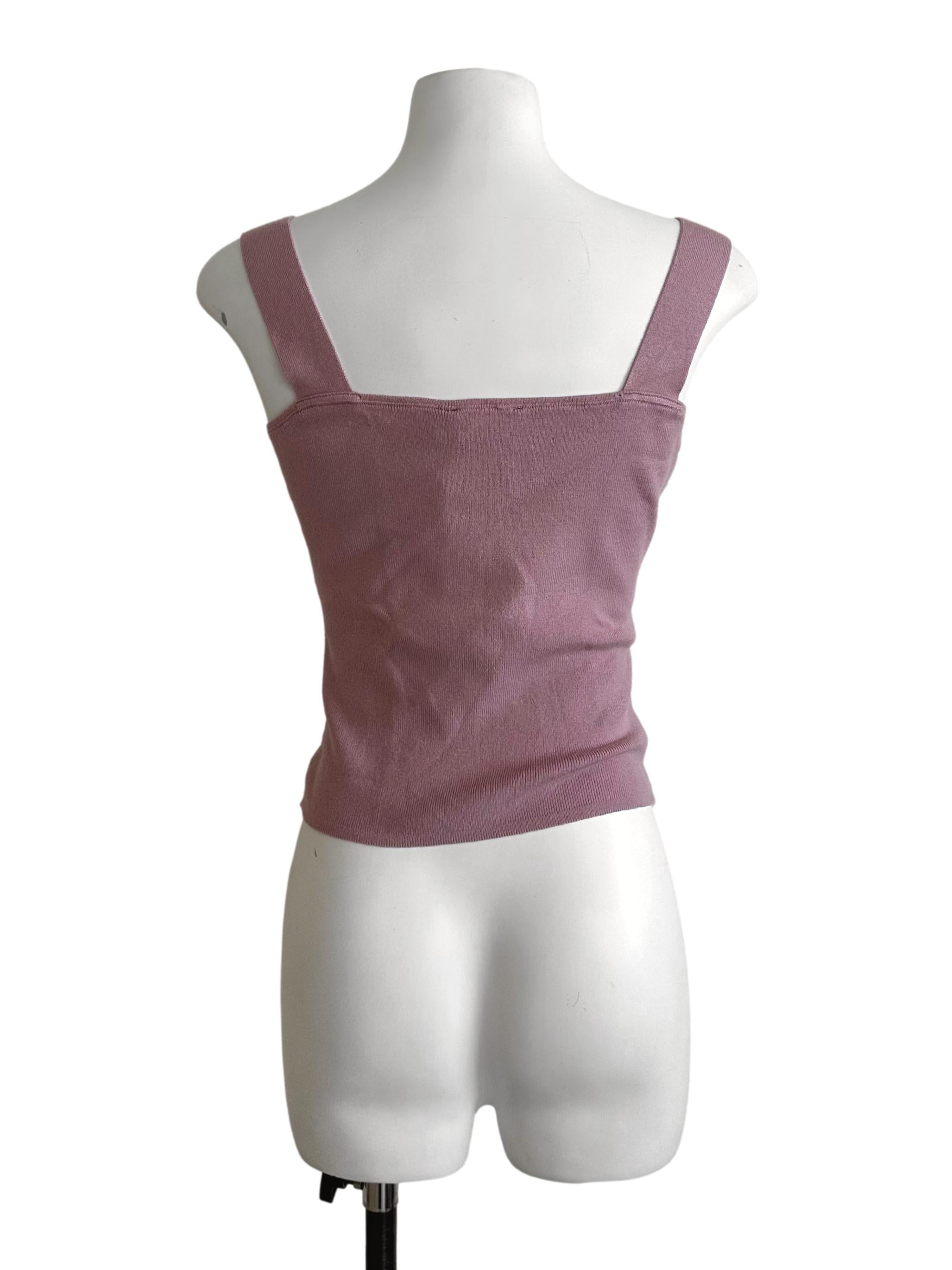 Dusty Pink Square Neck Knit Top TCL