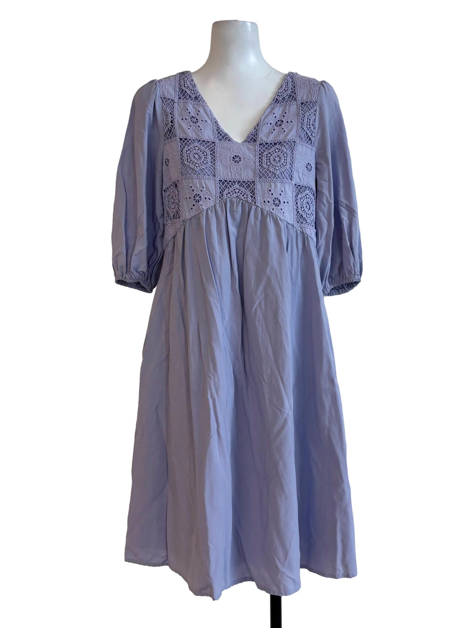 Wisteria Cotton Quarter Sleeve Dress