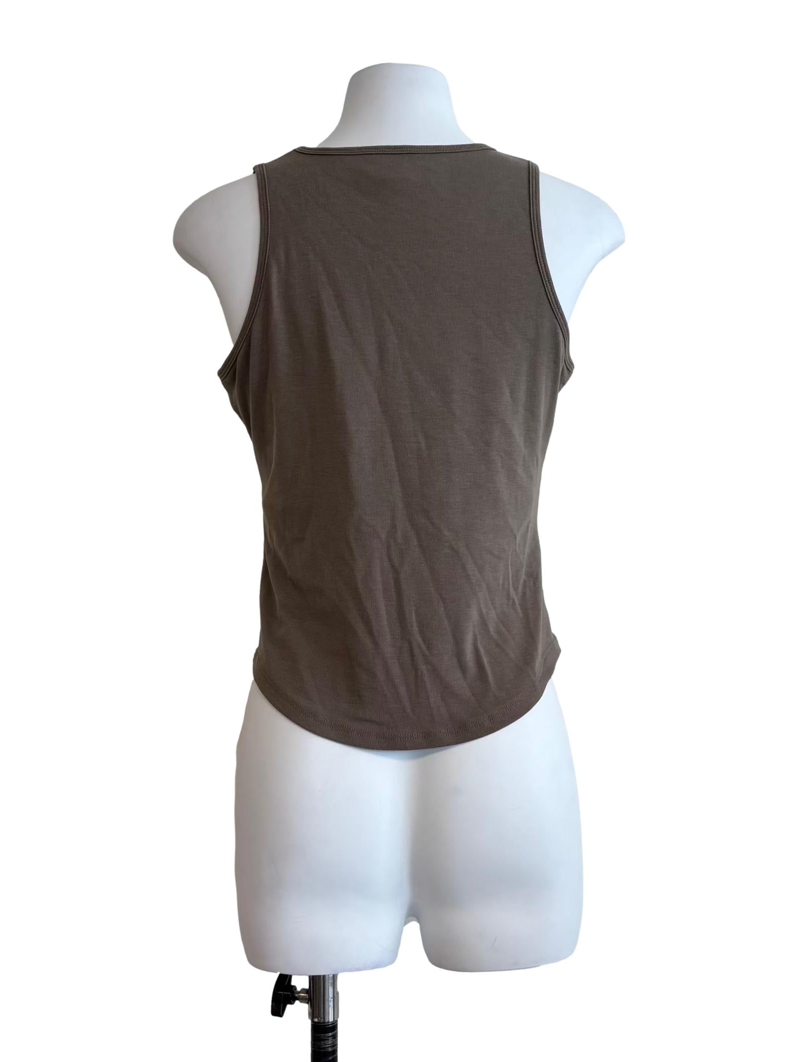 Khaki Round Neck Tank Top