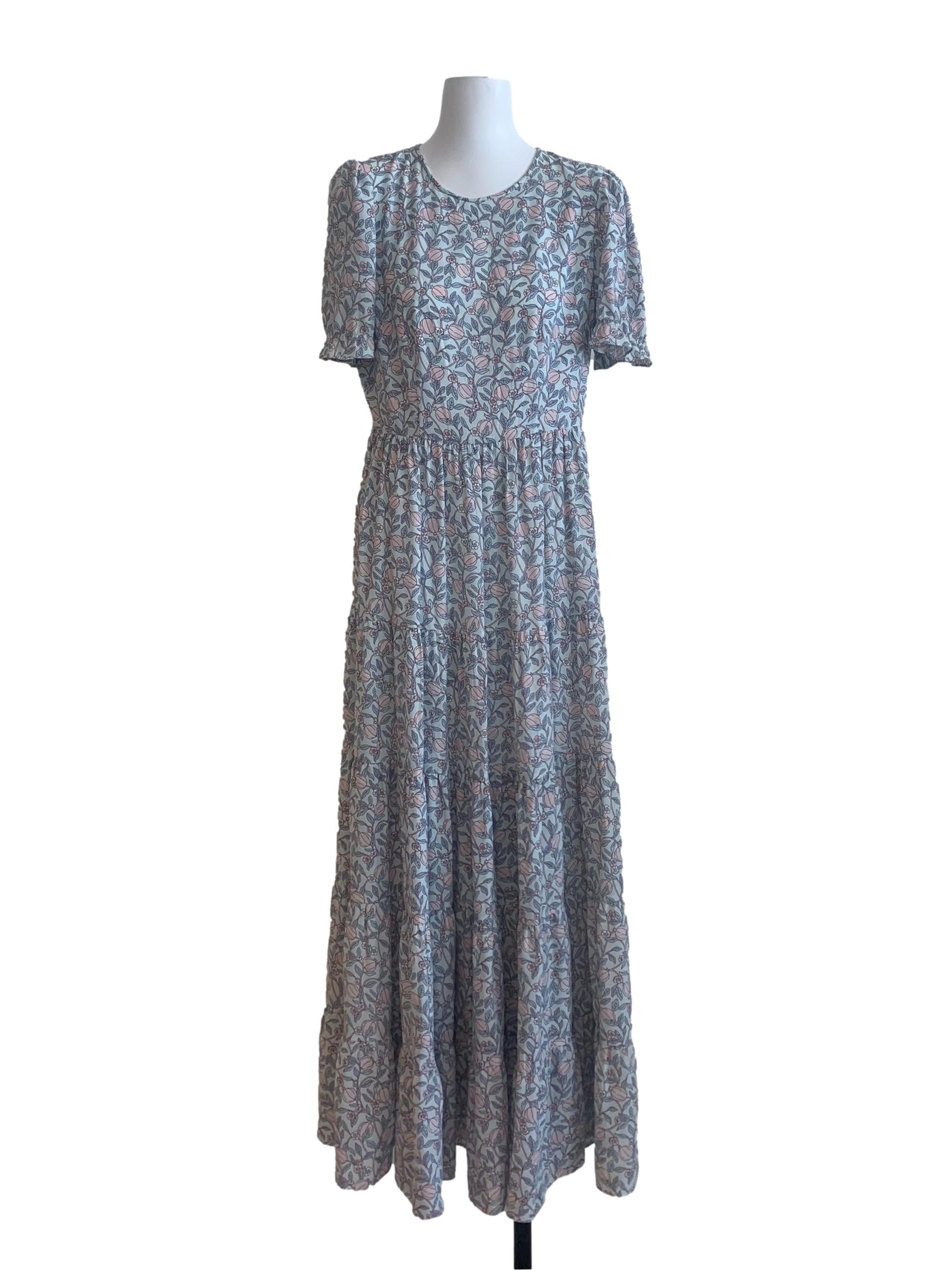 Blue Flower Pattern Dress